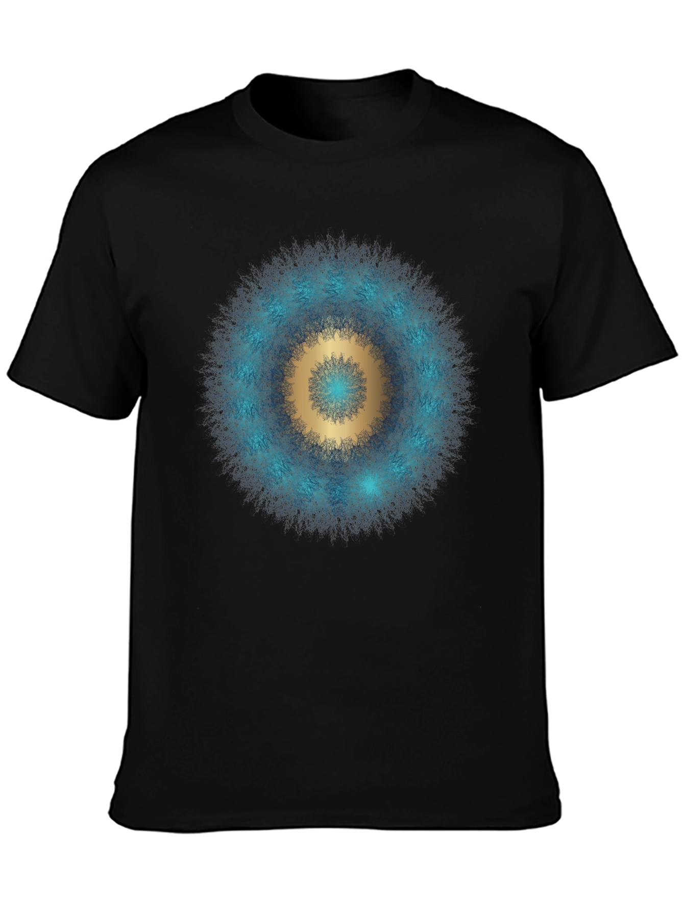 Black Cosmic Mandala Graphic T-Shirt - Black view 3
