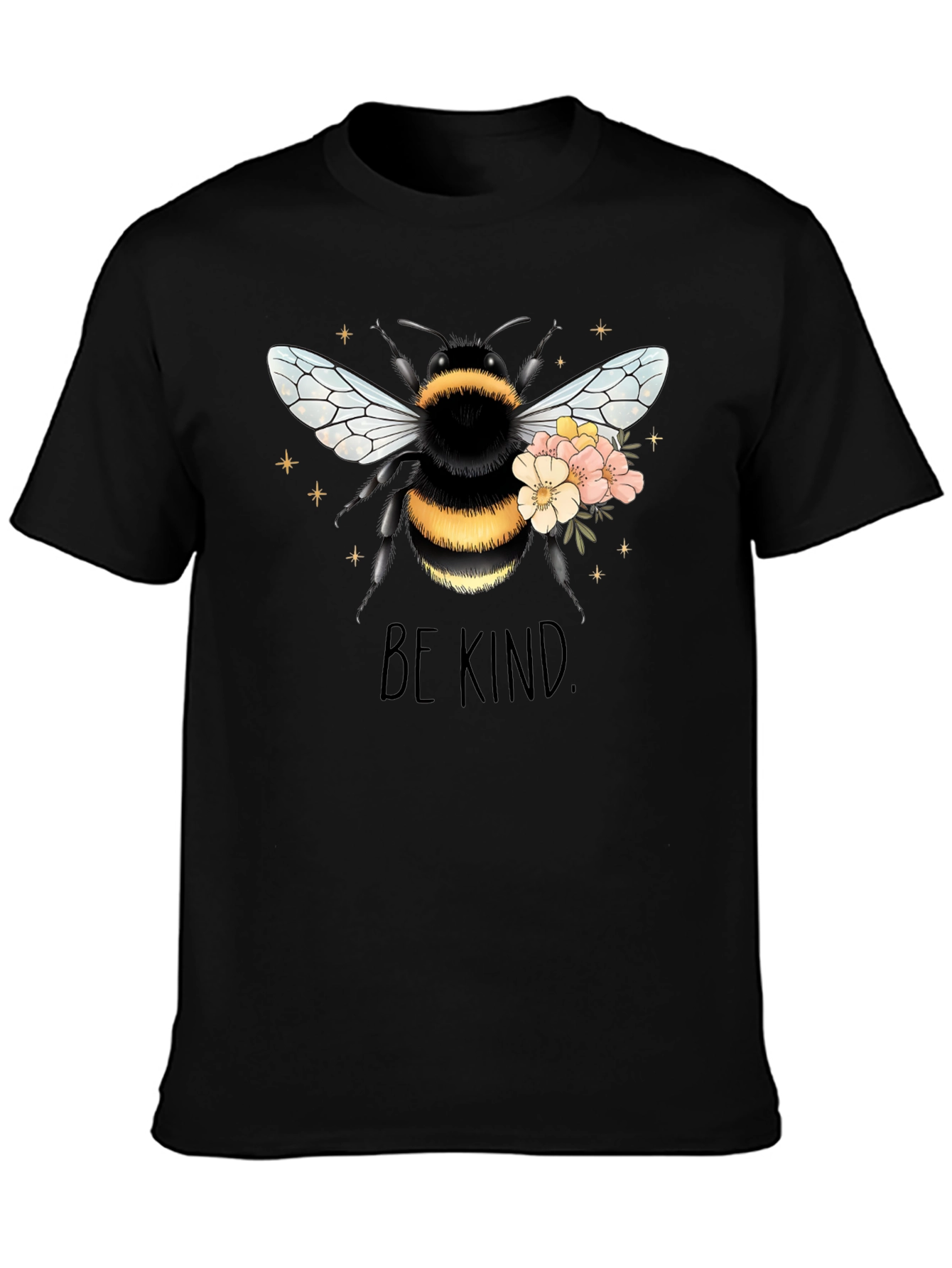 Black Bee Kind Graphic T-Shirt - Black view 3