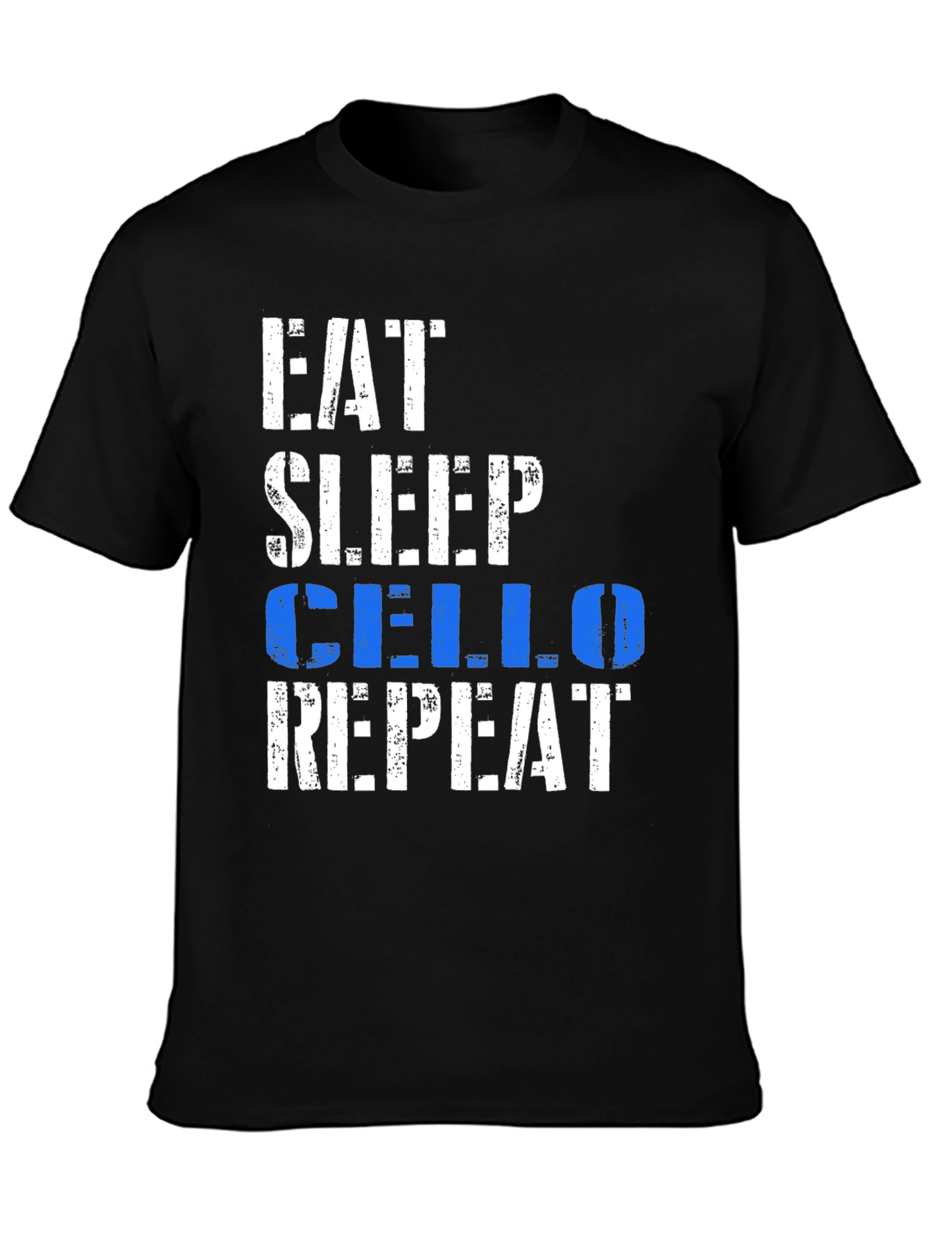 Black Eat Sleep Cello Repeat Black Graphic Tee view 3