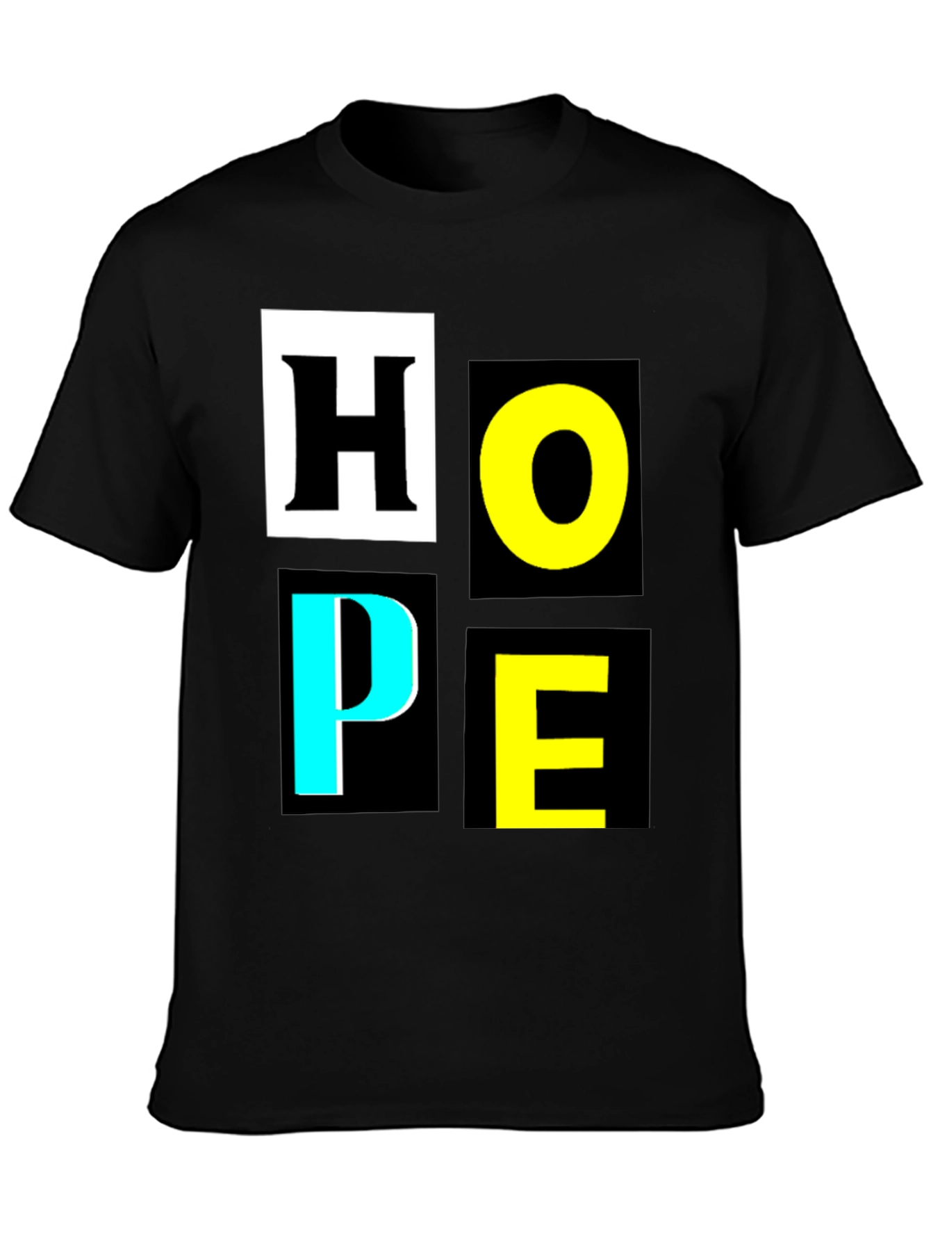 Black HOPE Graphic Tee - Stylish Motivational T-Shirt view 3