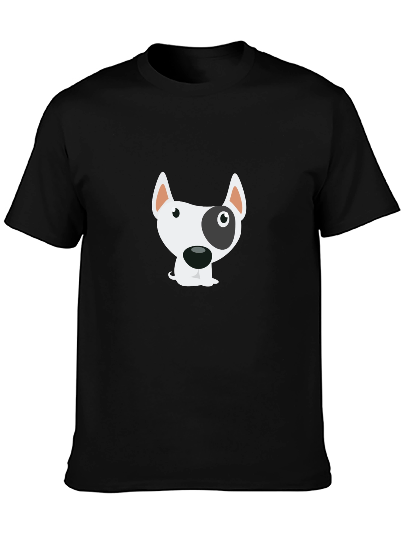 Black Cartoon Dog Graphic Black T-Shirt view 3
