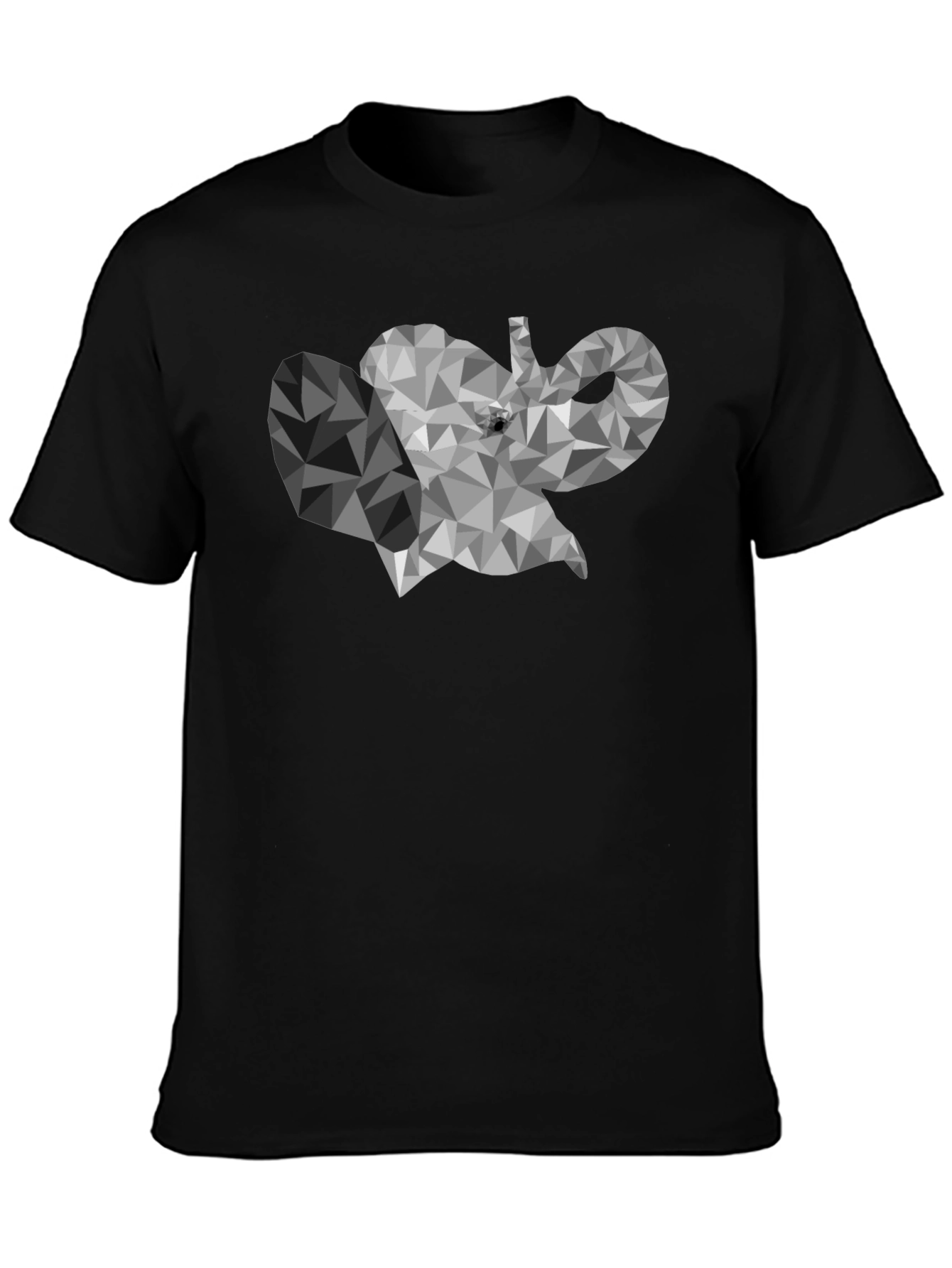 Black Geometric Elephant Graphic T-Shirt - Modern Style view 3