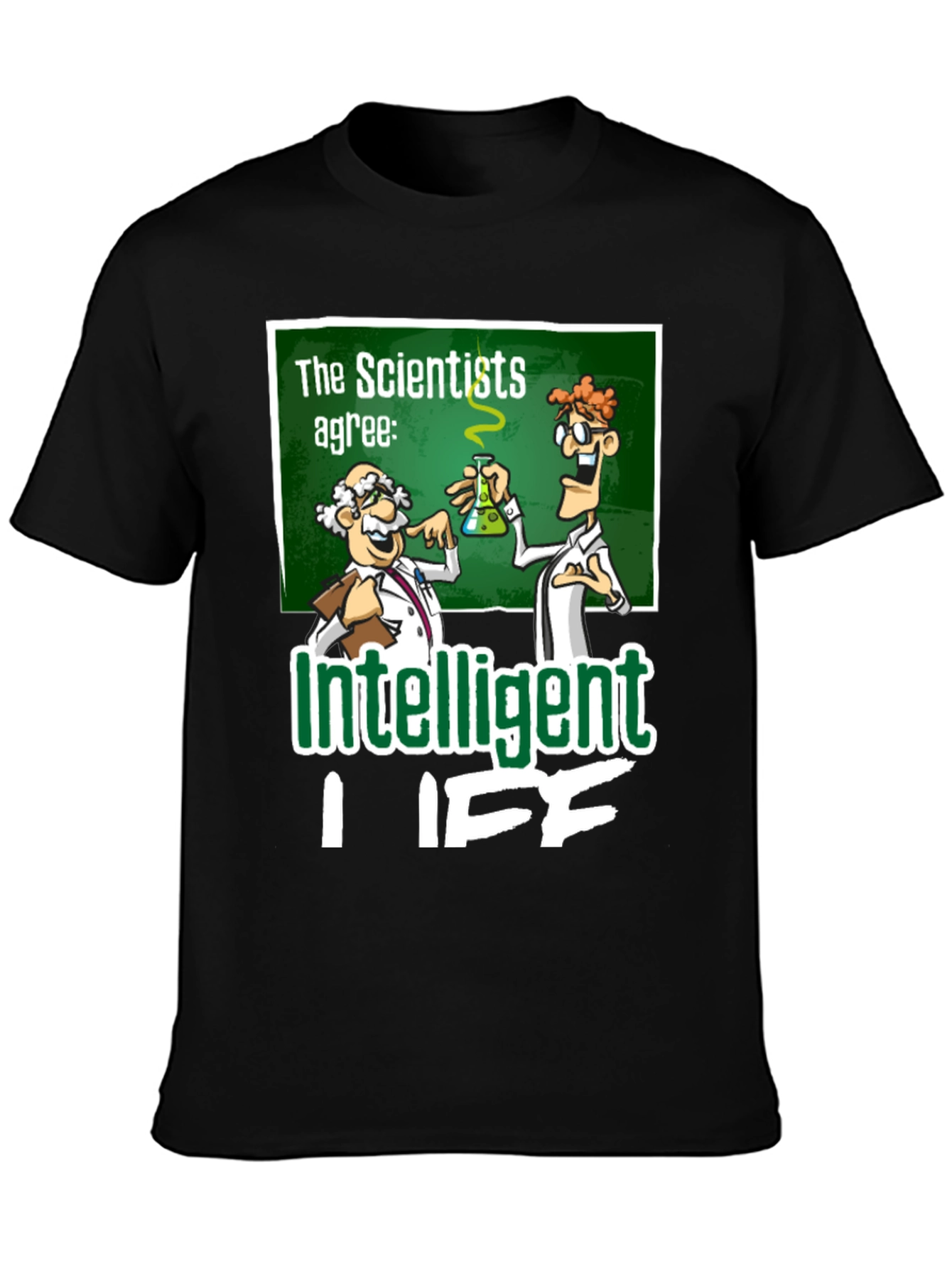 Black Intelligent Life Graphic Tee - Science Humor T-Shirt view 3