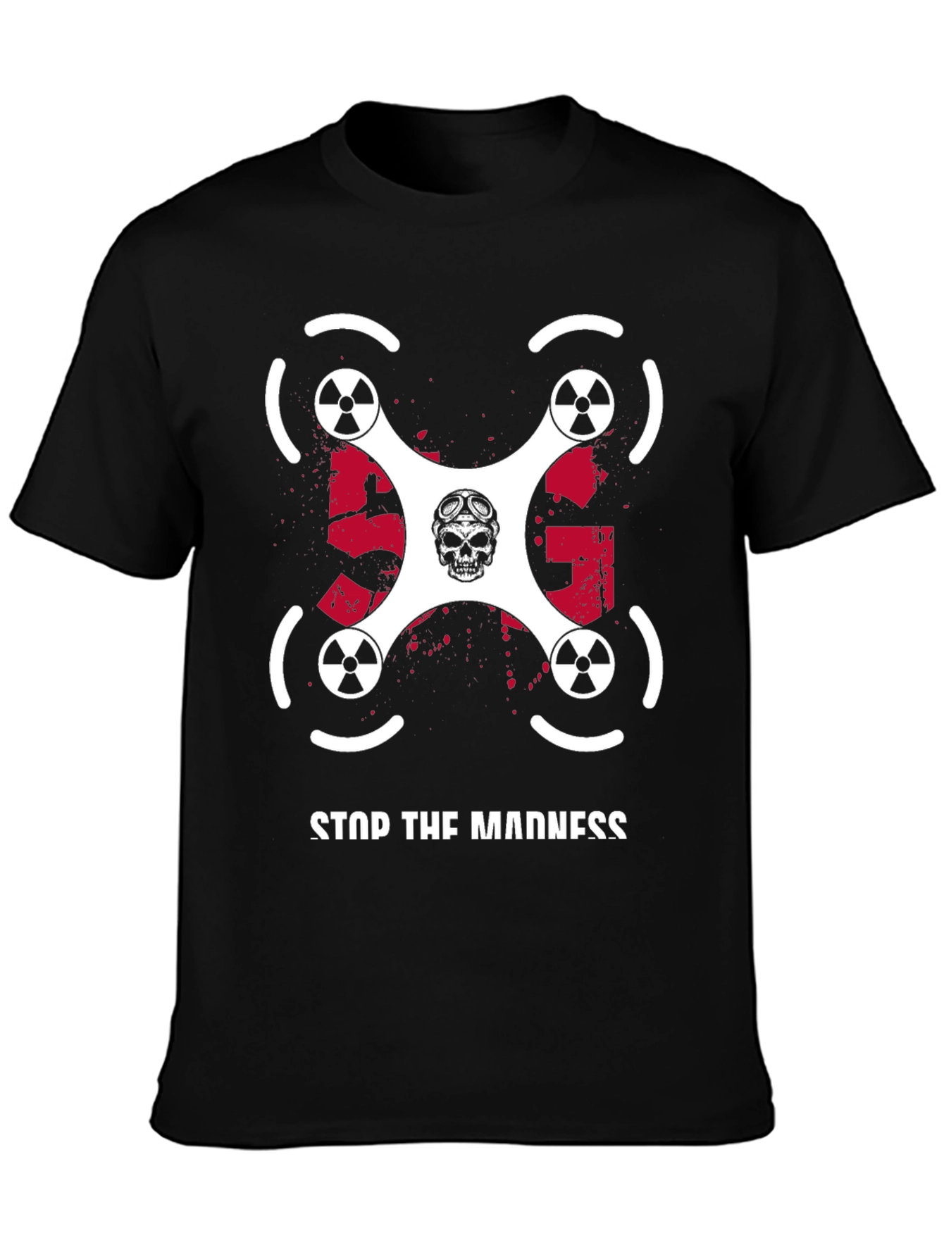 Black Stop The Madness Drone T-Shirt view 3