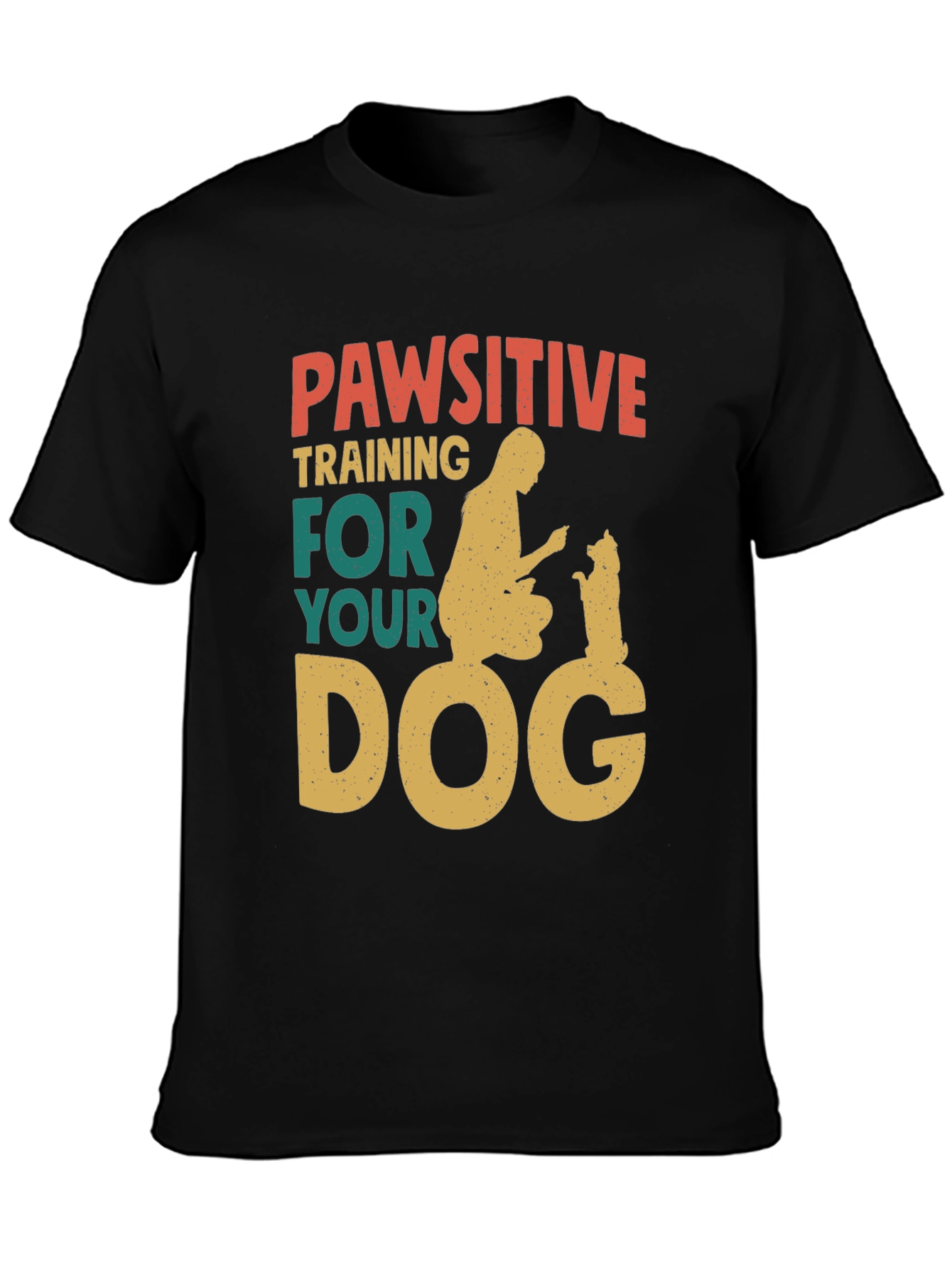 Black Pawsitive Dog Training T-Shirt view 3