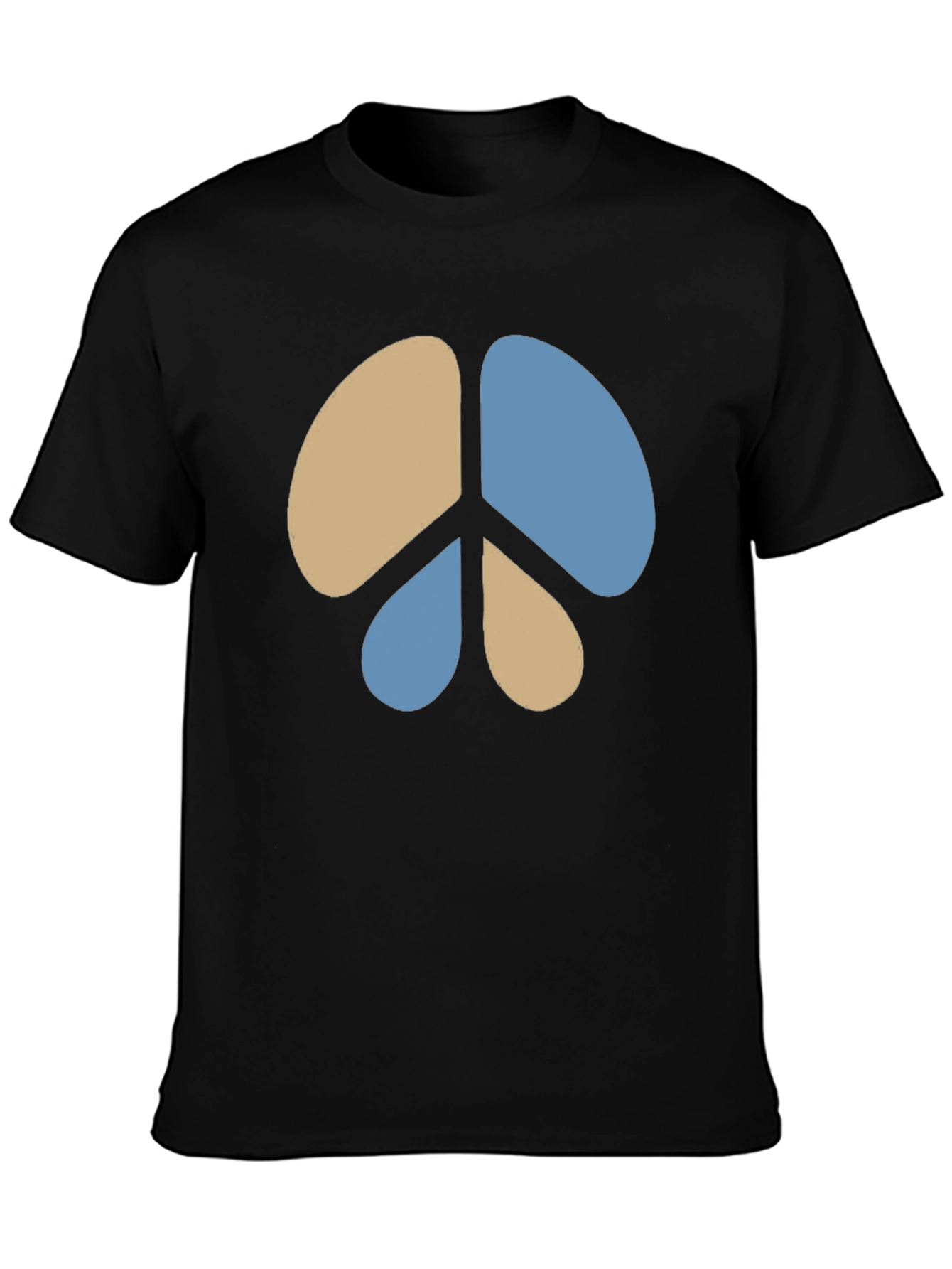 Black Peace Sign Graphic Tee - Casual Black T-Shirt view 3