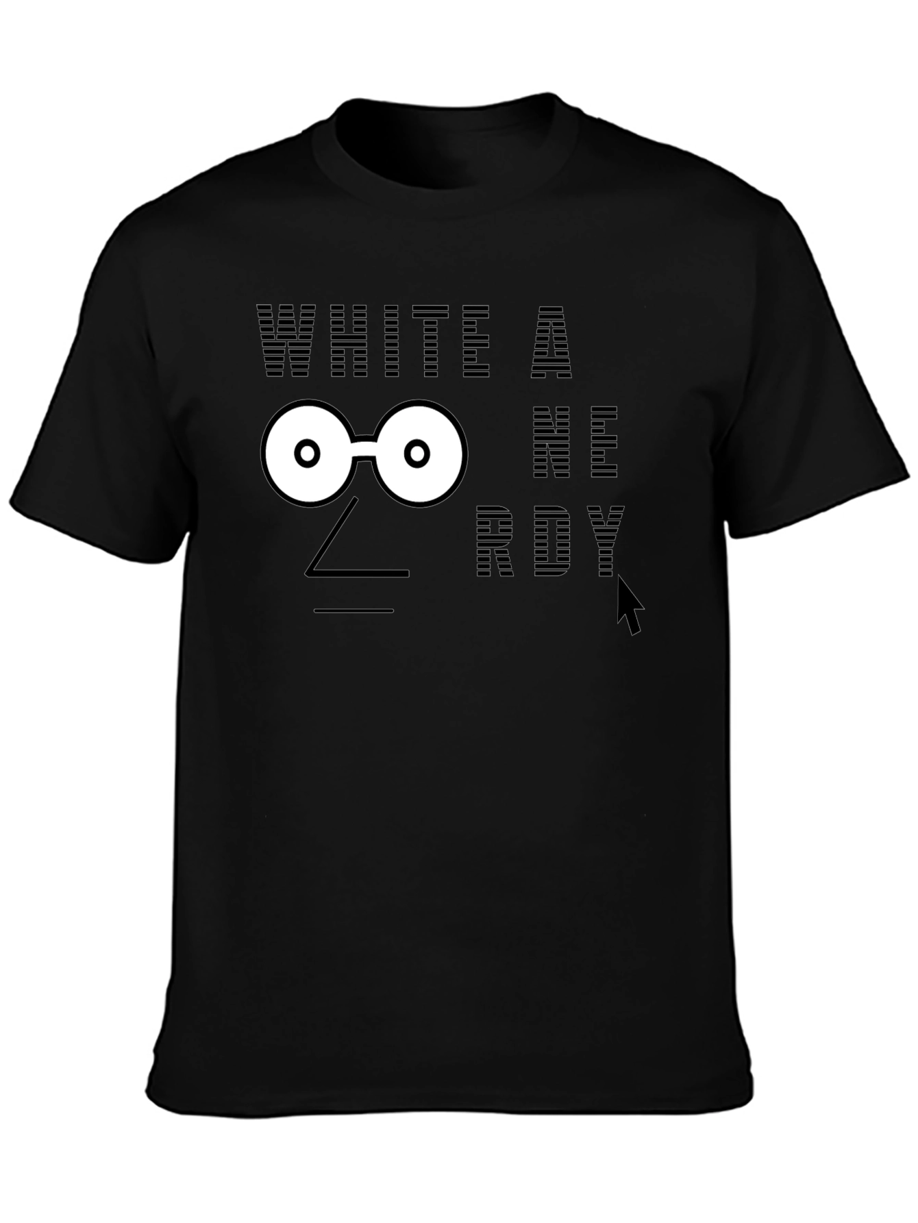 Black White a Nerd? Funny Graphic Novelty T-Shirt view 3