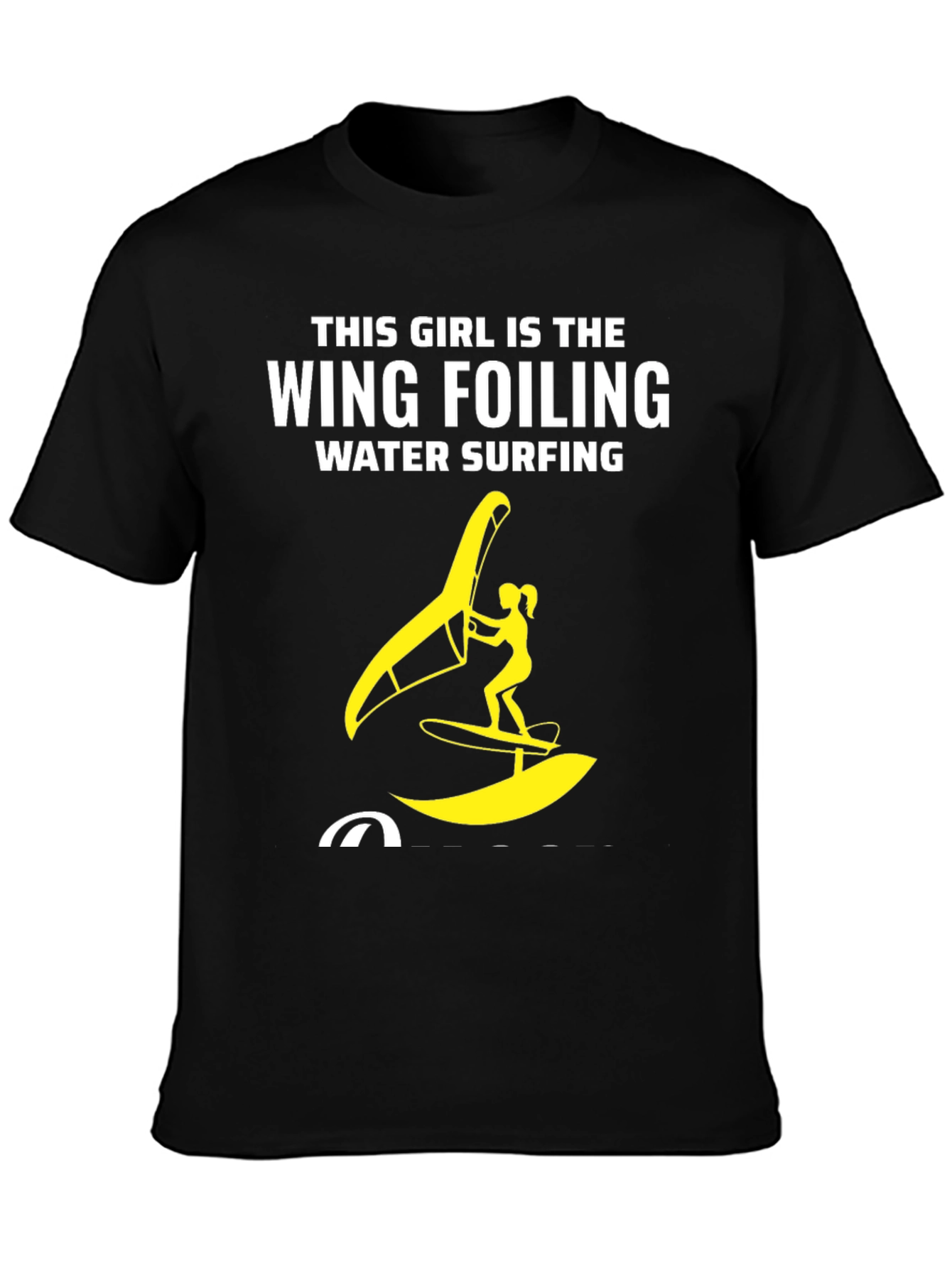 Black Wing Foiling Water Surfing Graphic Tee view 3