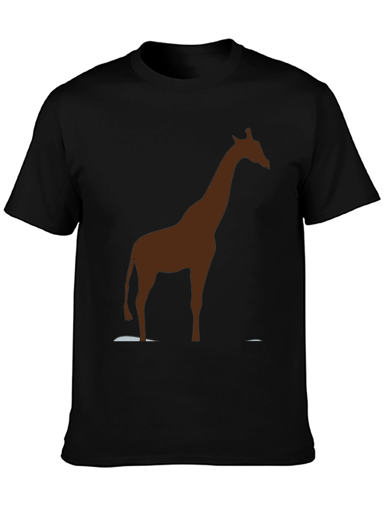 Black Giraffe Silhouette Black T-Shirt view 3
