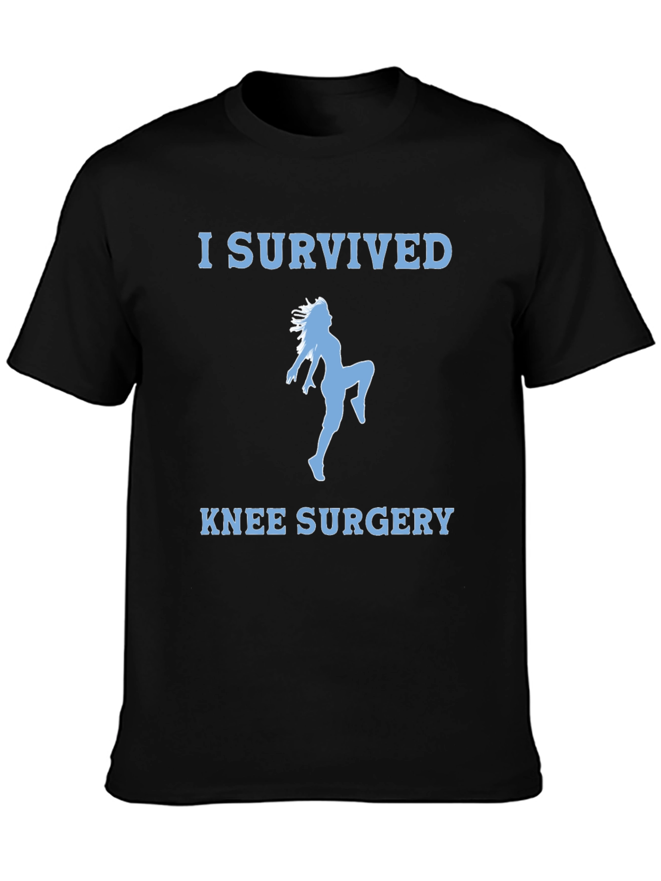 Black I Survived Knee Surgery T-Shirt view 3