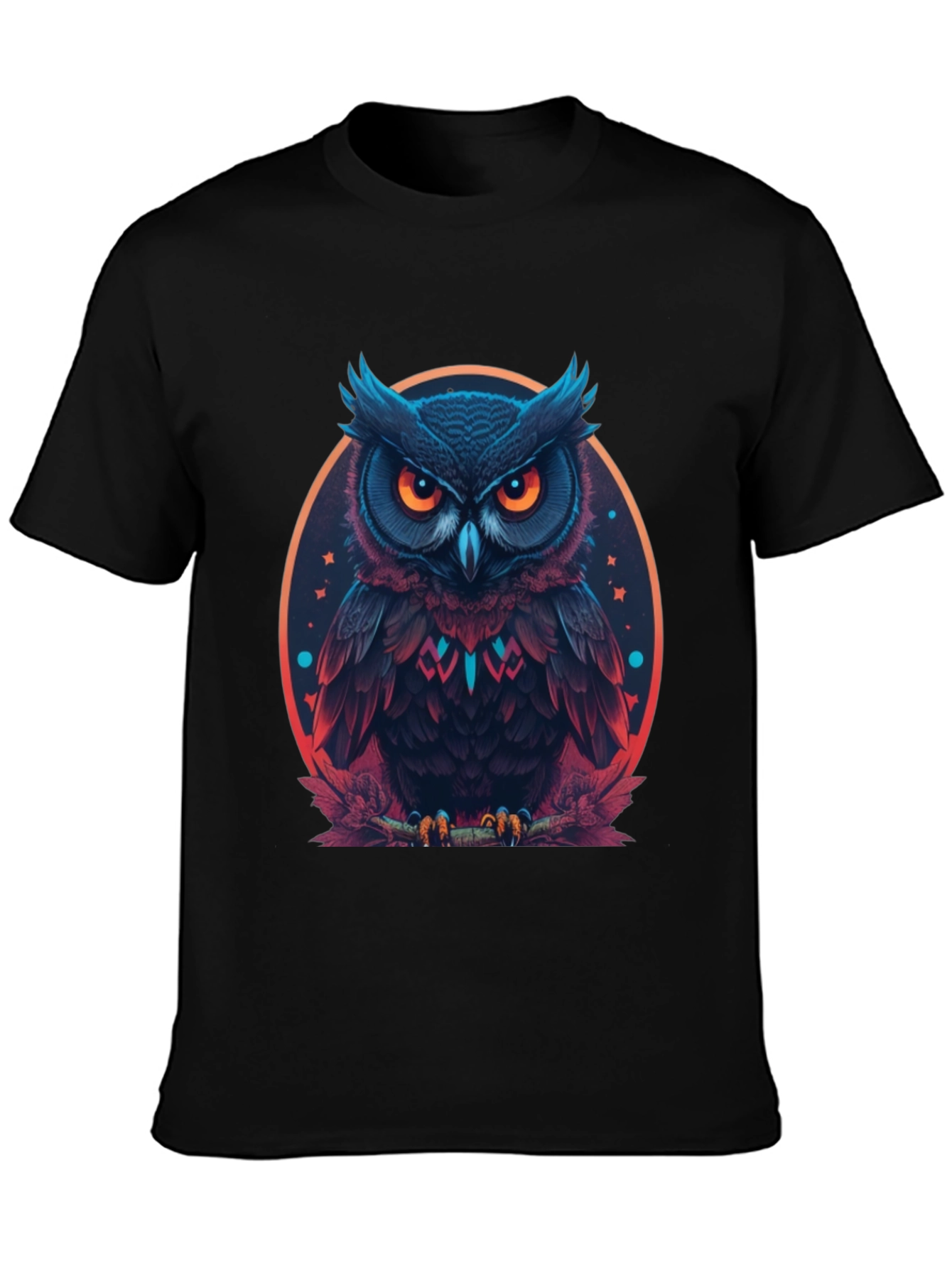 Black Men's Black Owl Graphic Tee view 3