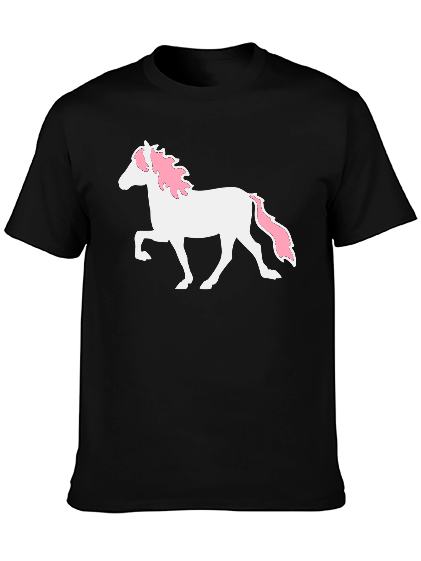 Black Unicorn Graphic Print Black T-Shirt view 3