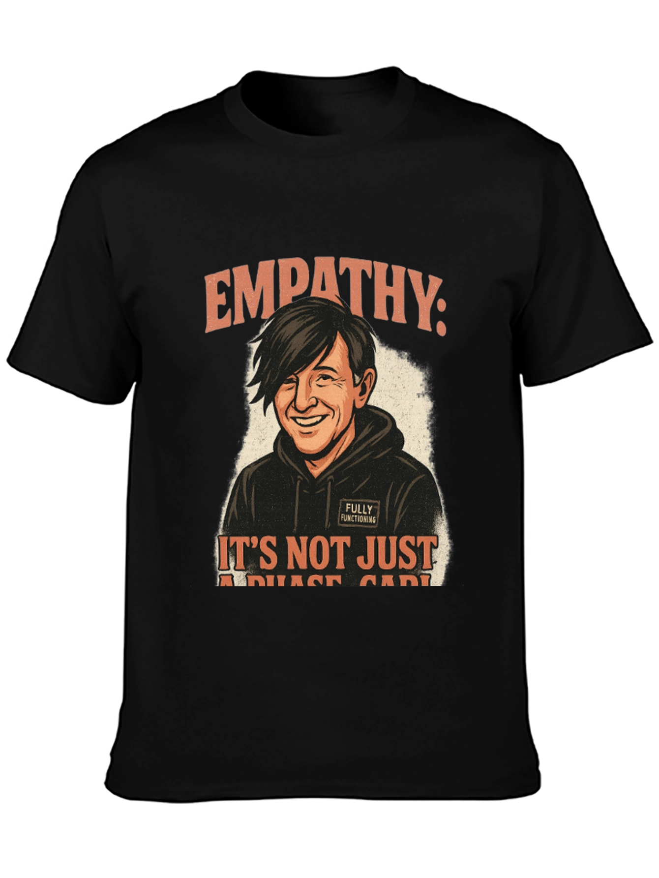 Black Empathy Not a Phase Black Graphic Tee view 3