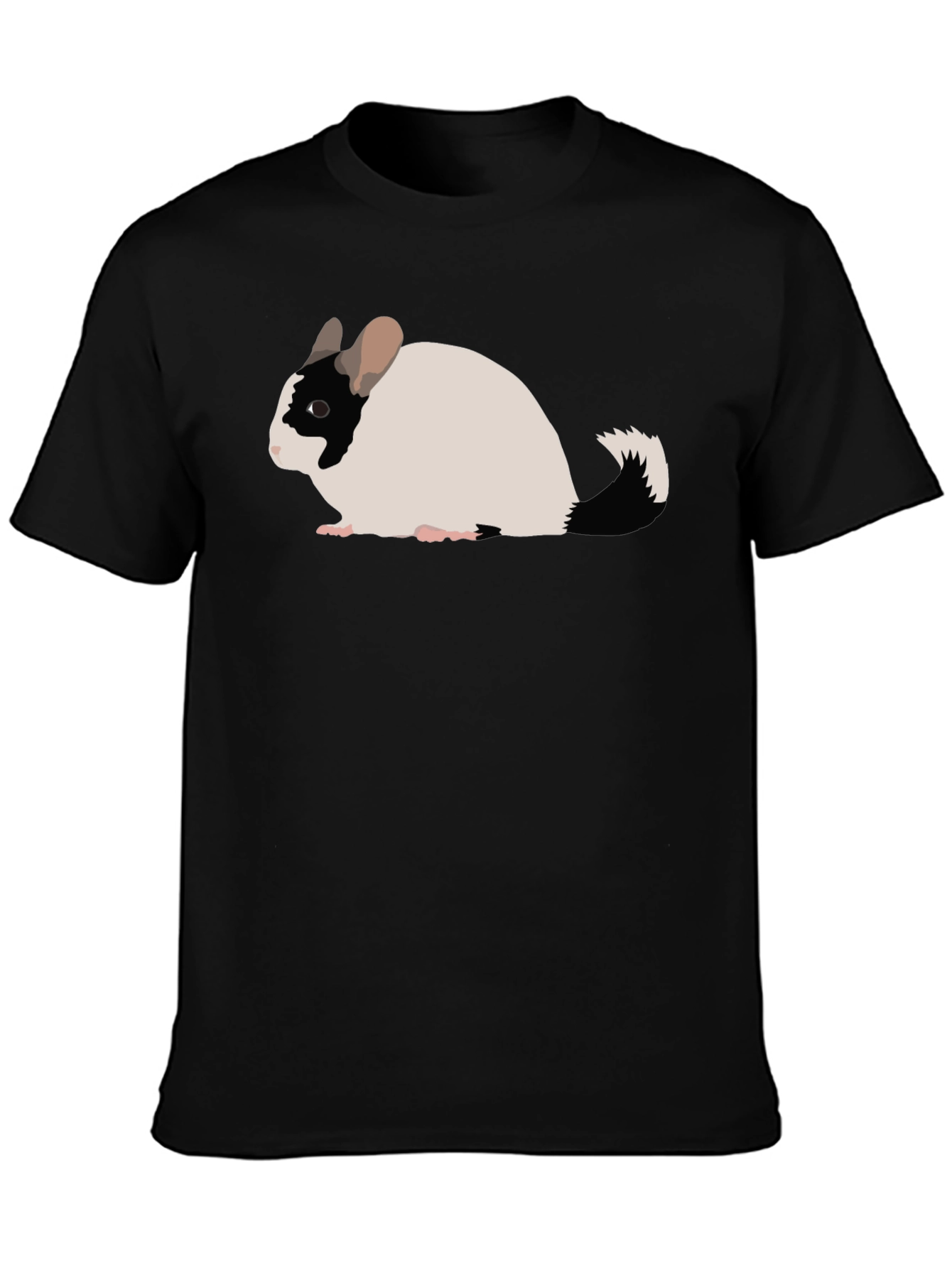 Black Chinchilla Graphic Tee - Cute Rodent Shirt view 3