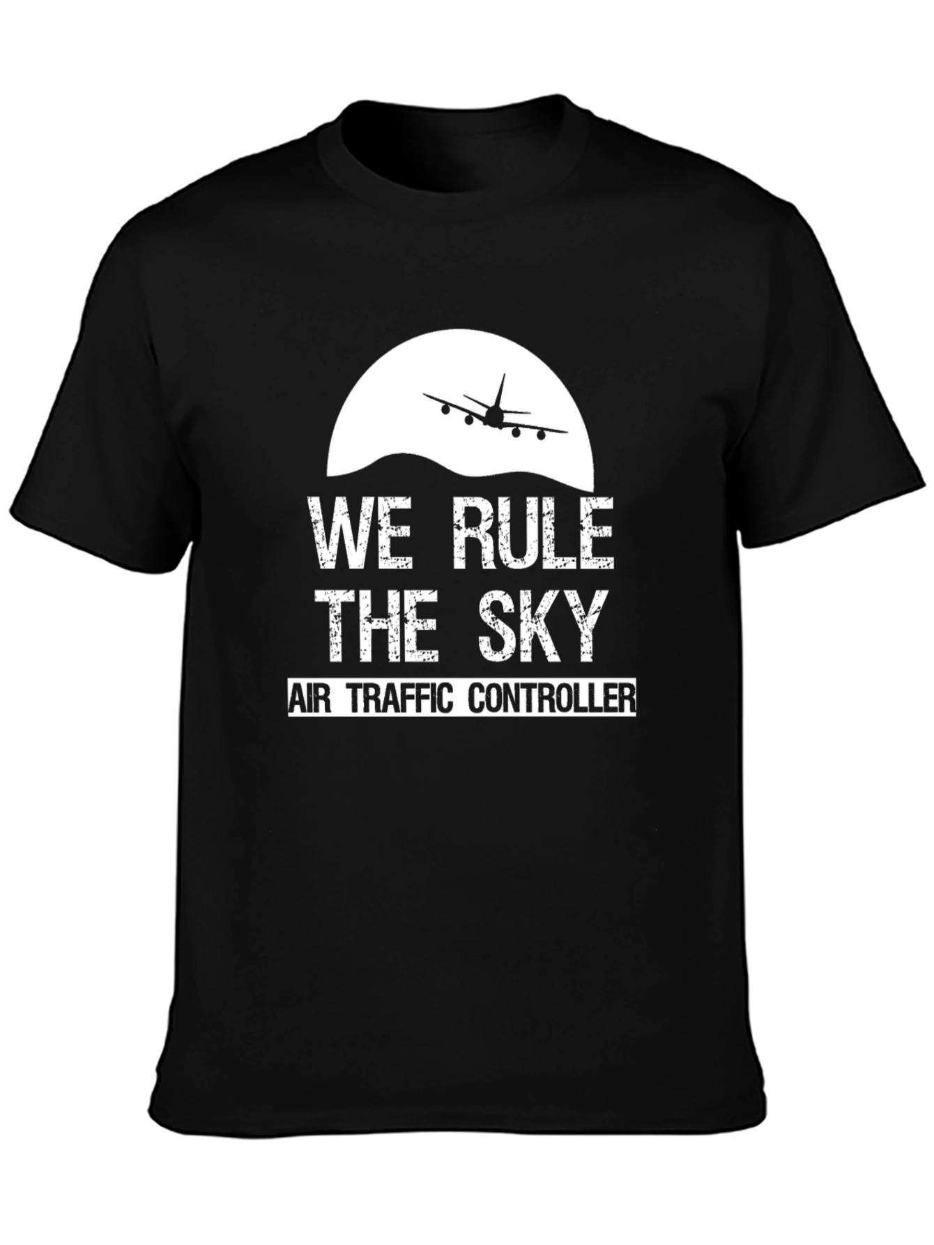 Black Air Traffic Controller T-Shirt - We Rule the Sky view 3