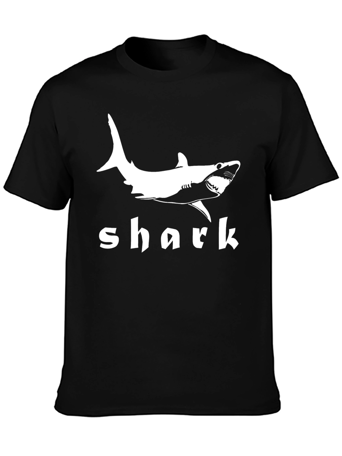 Black Shark Graphic Print Black T-Shirt view 3