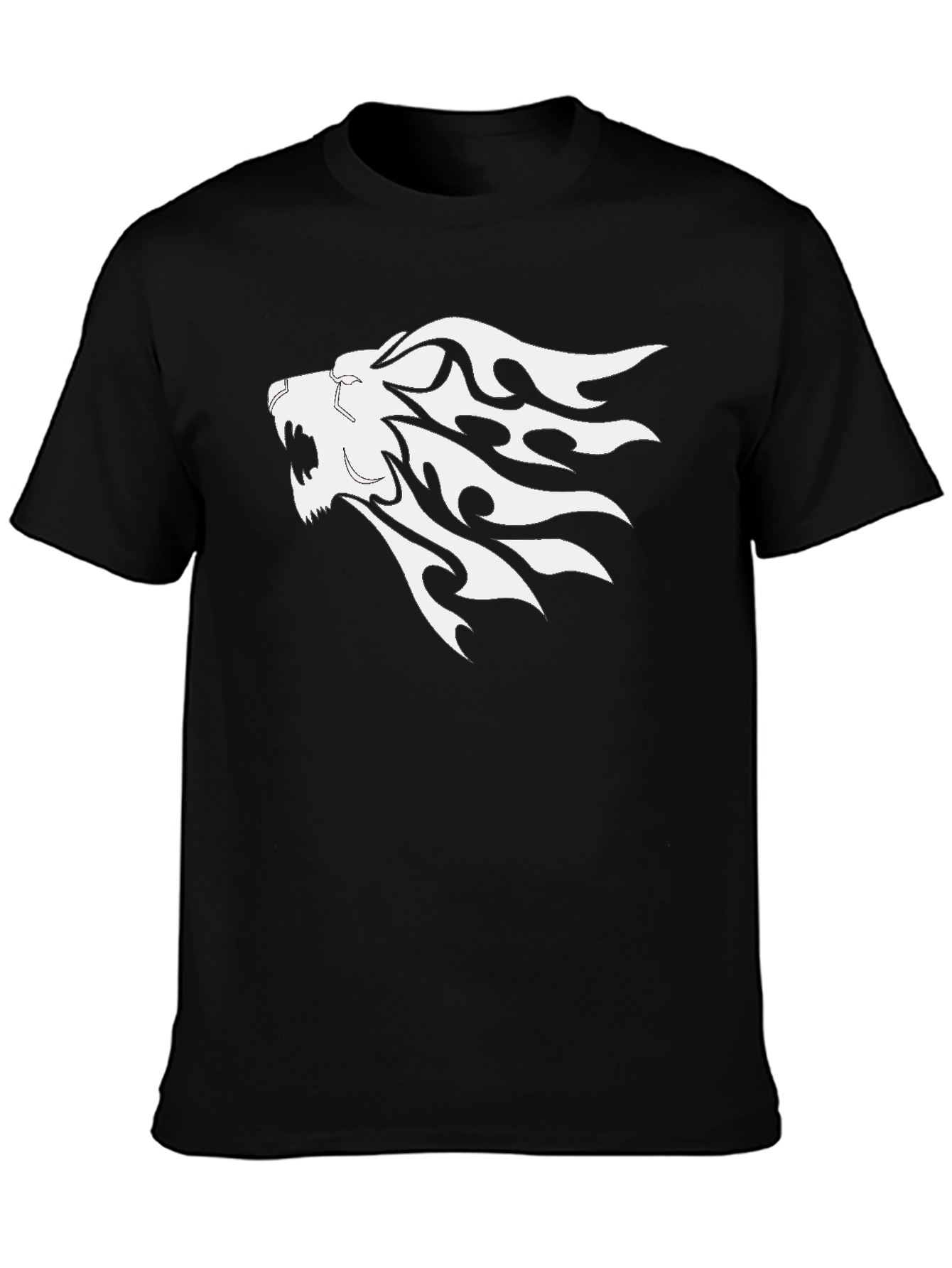 Black Black Lion Head Graphic Tee view 3
