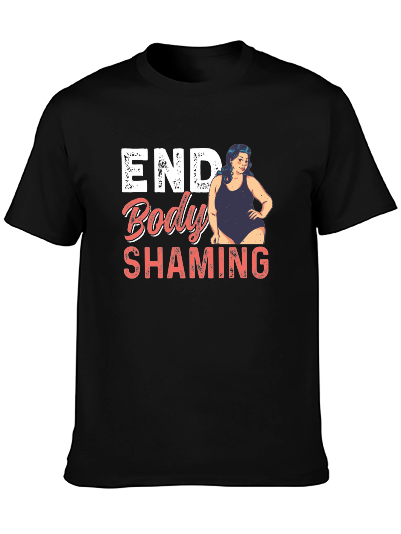 Black End Body Shaming Graphic Tee - Empowering Black T-Shirt view 3