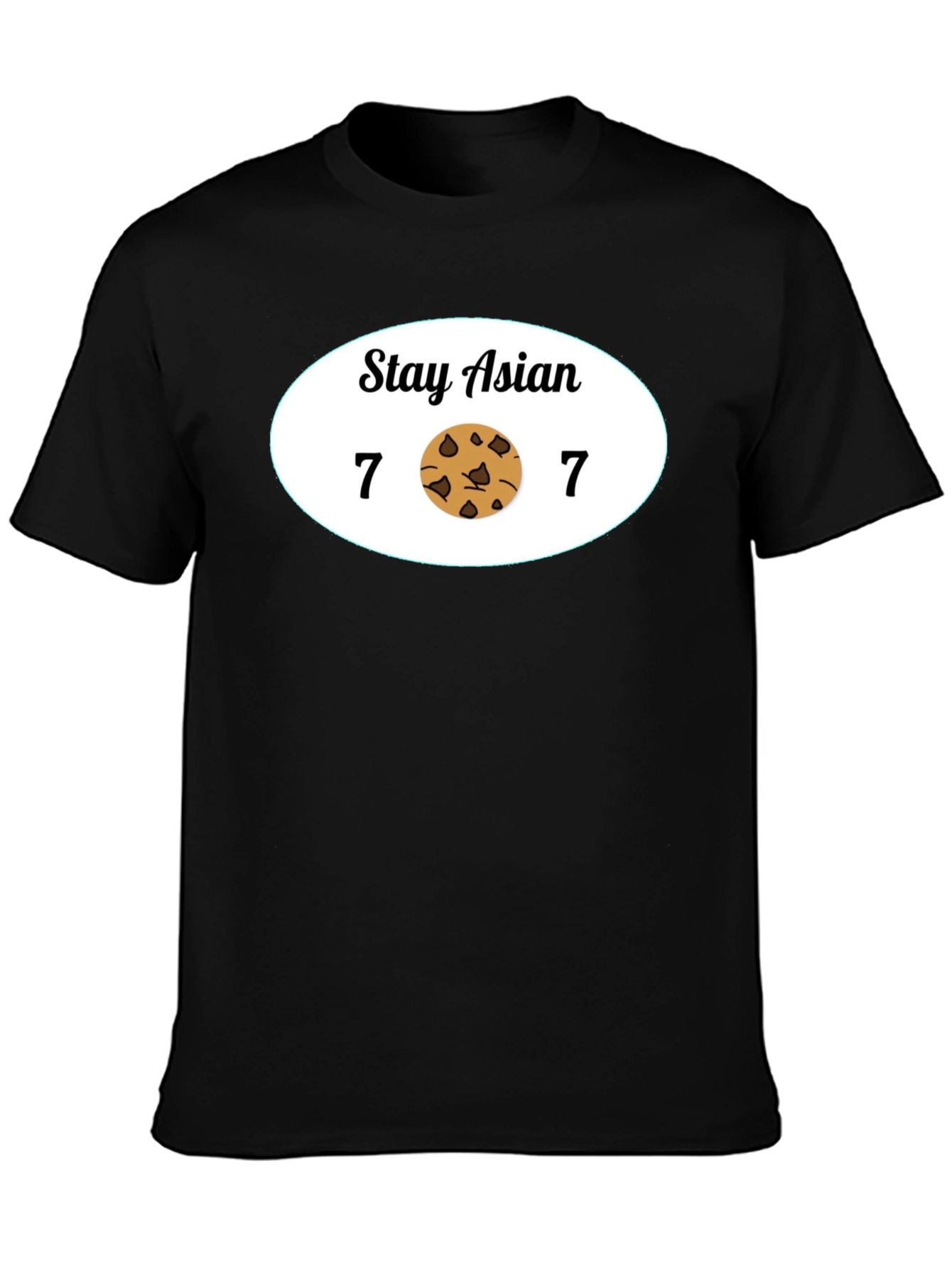 Black Stay Asian 7 Cookie 7 Funny Graphic Tee view 3