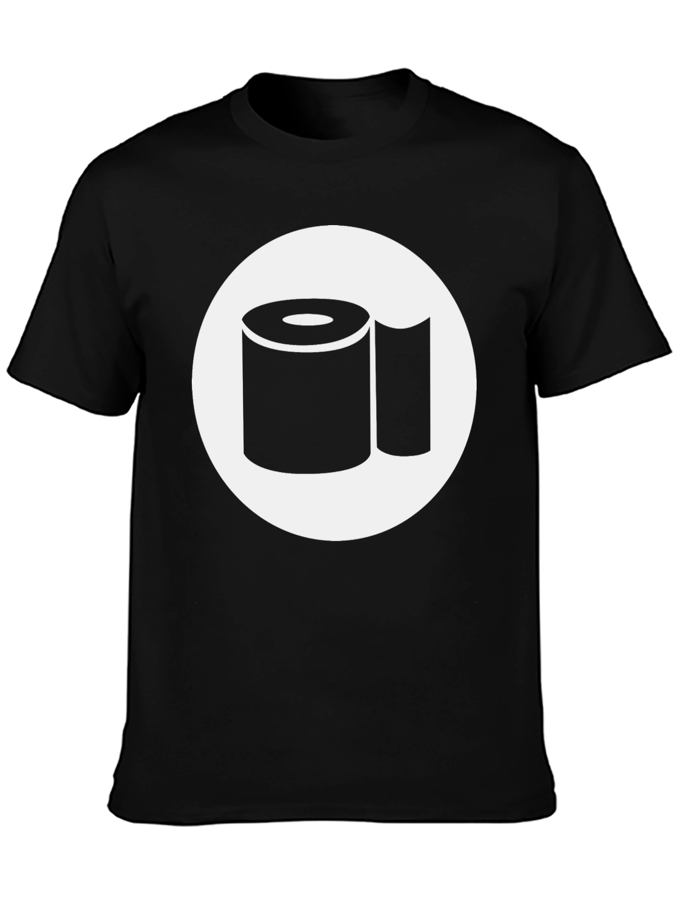 Black Toilet Paper Roll Graphic Tee - Black Cotton Comfort view 3