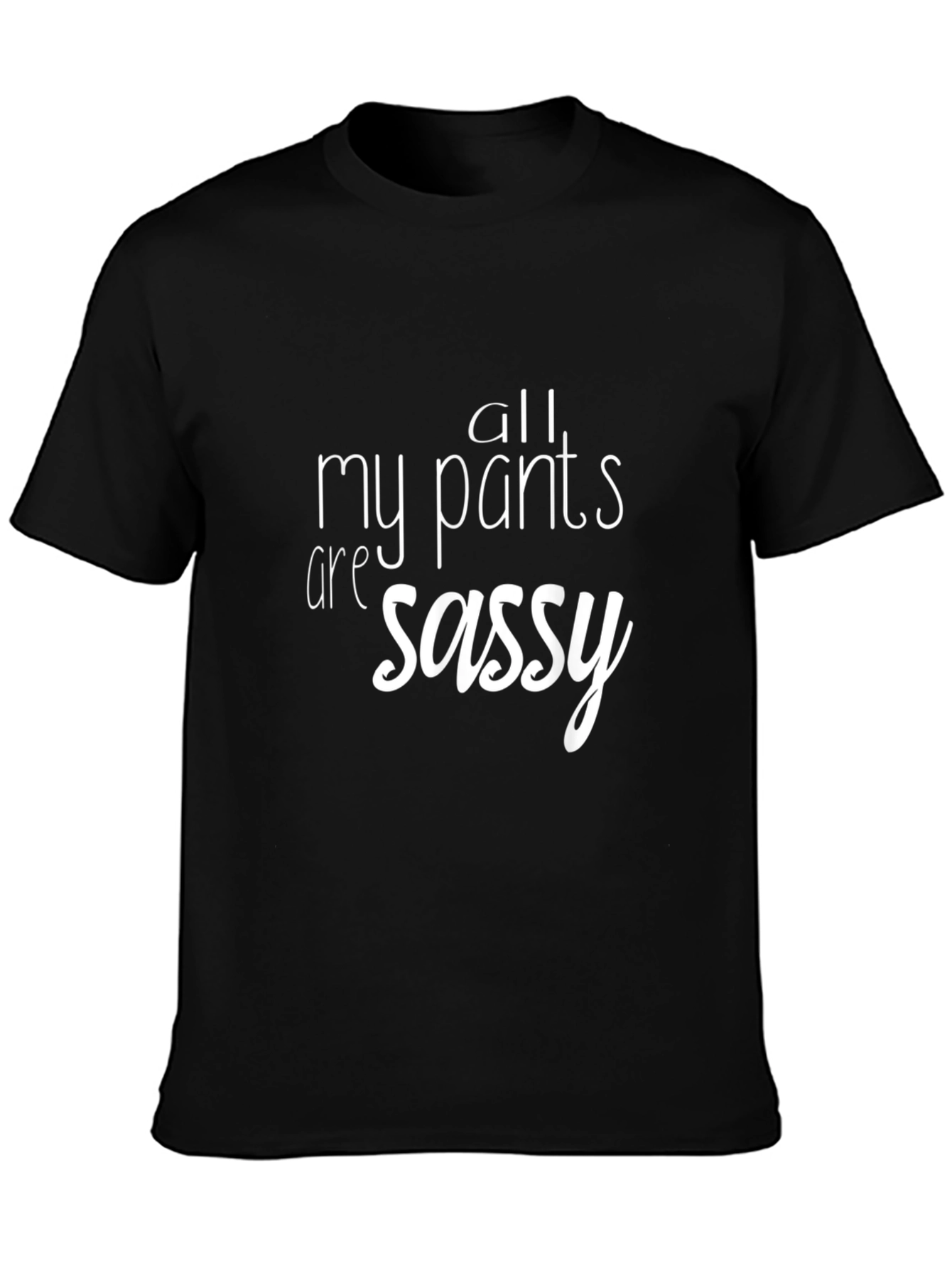 Black Sassy Pants Graphic Tee - Men's Black T-Shirt view 3