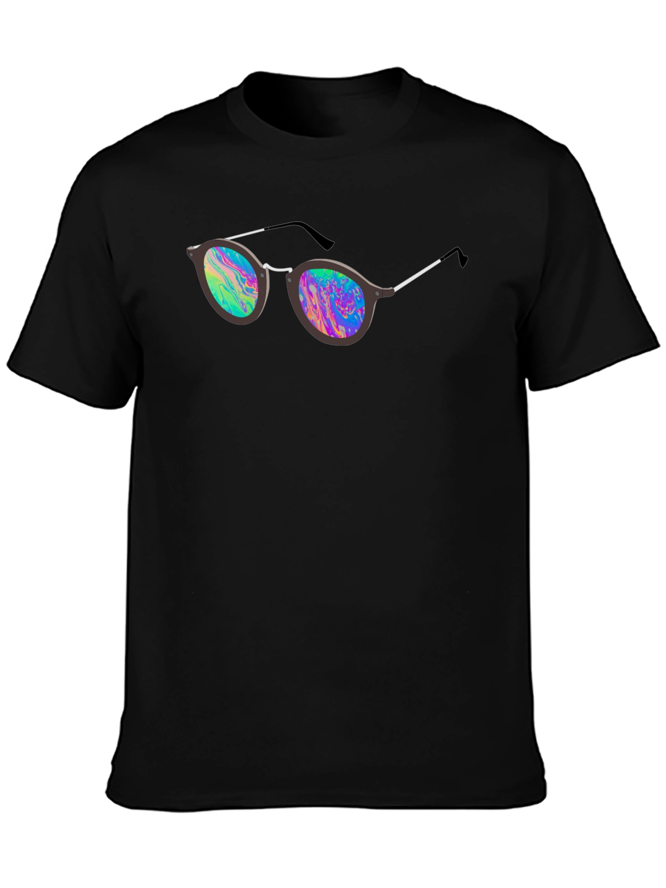 Black Retro Sunglasses Graphic Tee - Men's Black T-Shirt view 3
