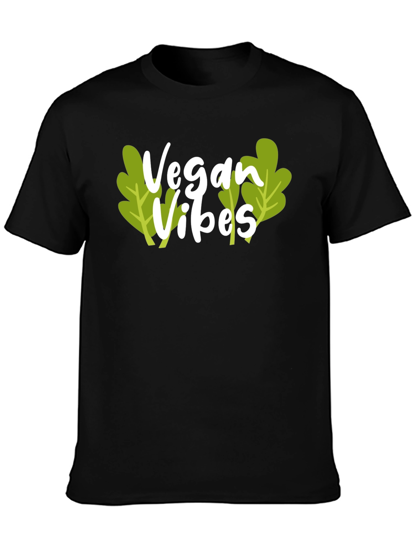Black Vegan Vibes Black T-Shirt view 3
