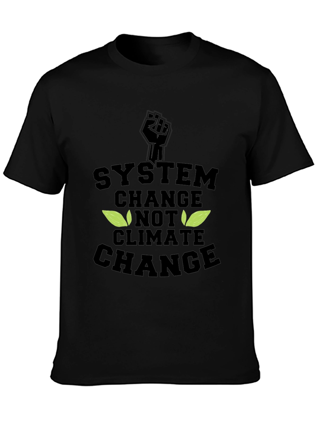 Black System Change, Not Climate Change Graphic Tee view 3