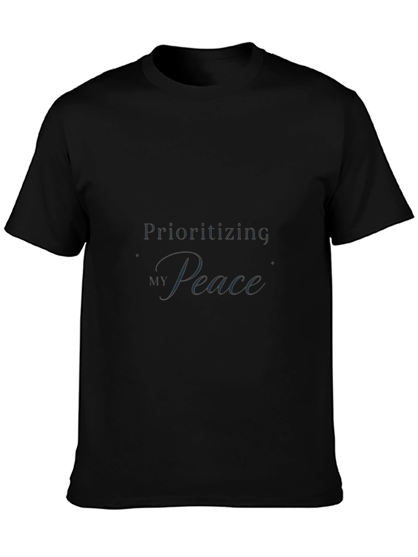 Black Prioritizing Peace Black T-Shirt view 3