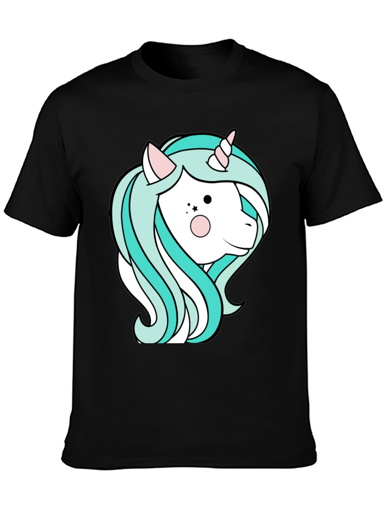 Black Unicorn Graphic T-Shirt - Black Cotton Tee view 3