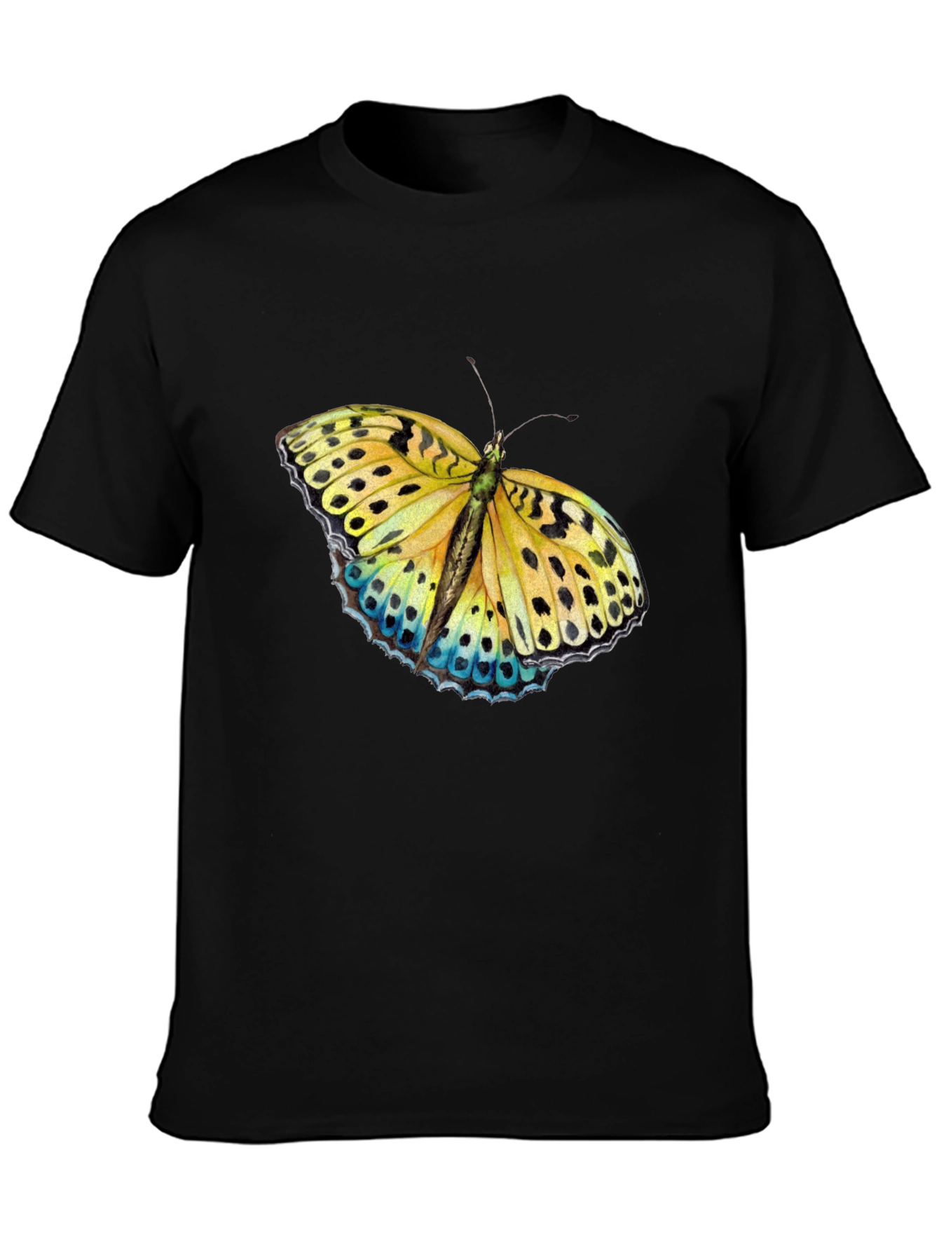 Black Butterfly Graphic Print Black T-Shirt view 3