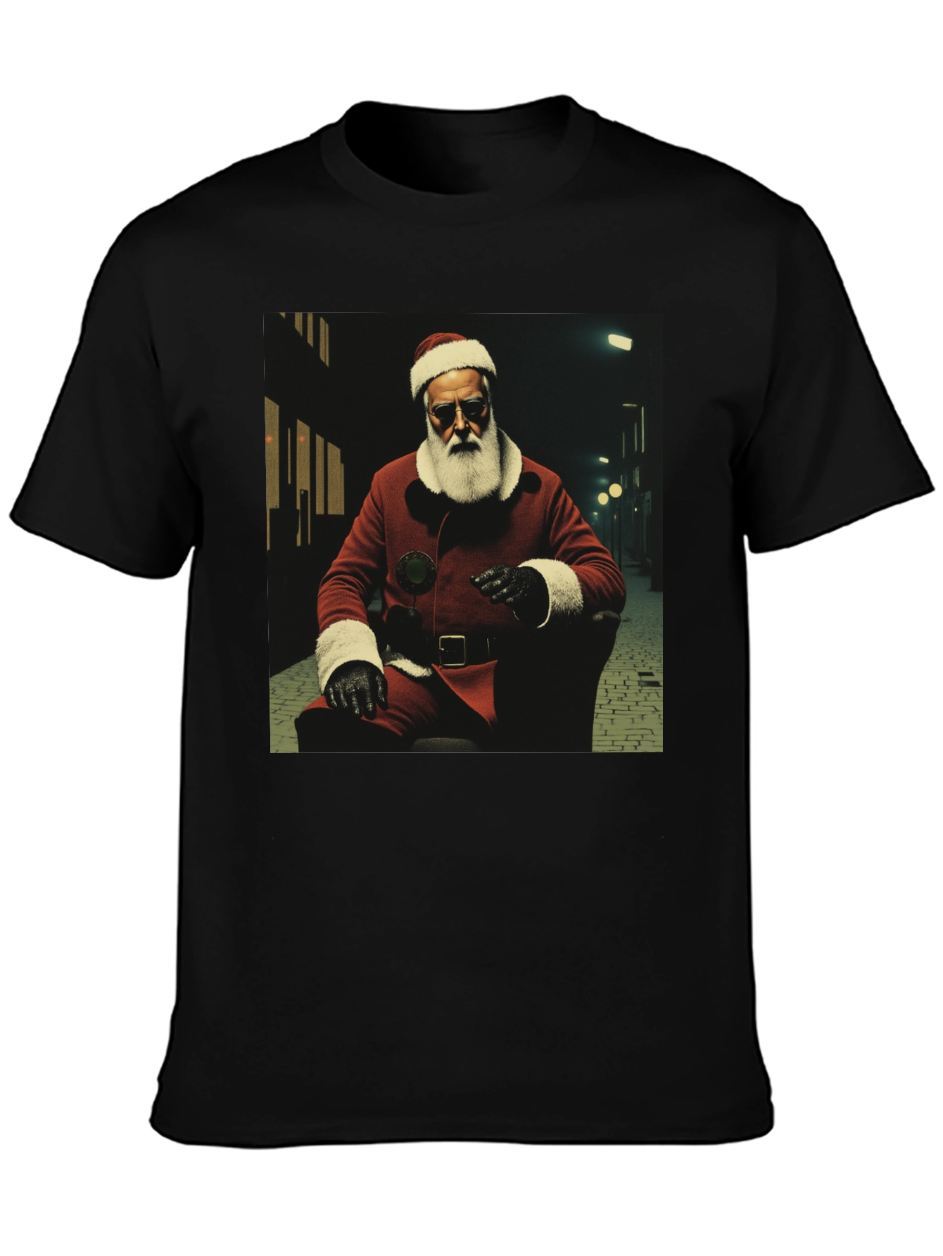 Black Cool Santa T-Shirt view 3