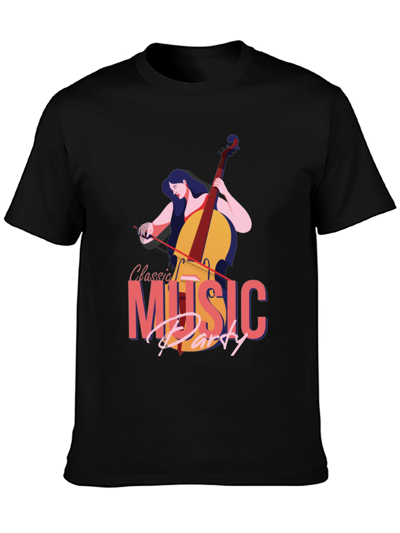 Black Classic Music Party Graphic T-Shirt view 3