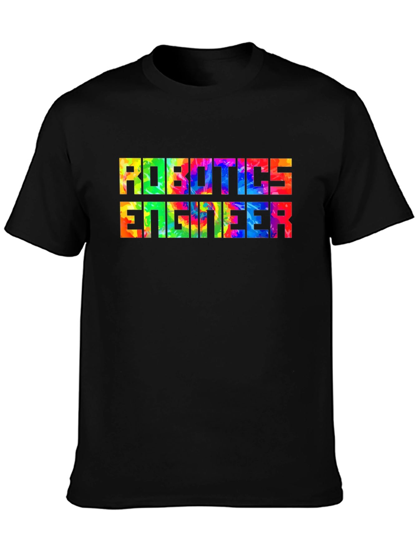 Black Robotics Engineer T-Shirt - Colorful Design view 3