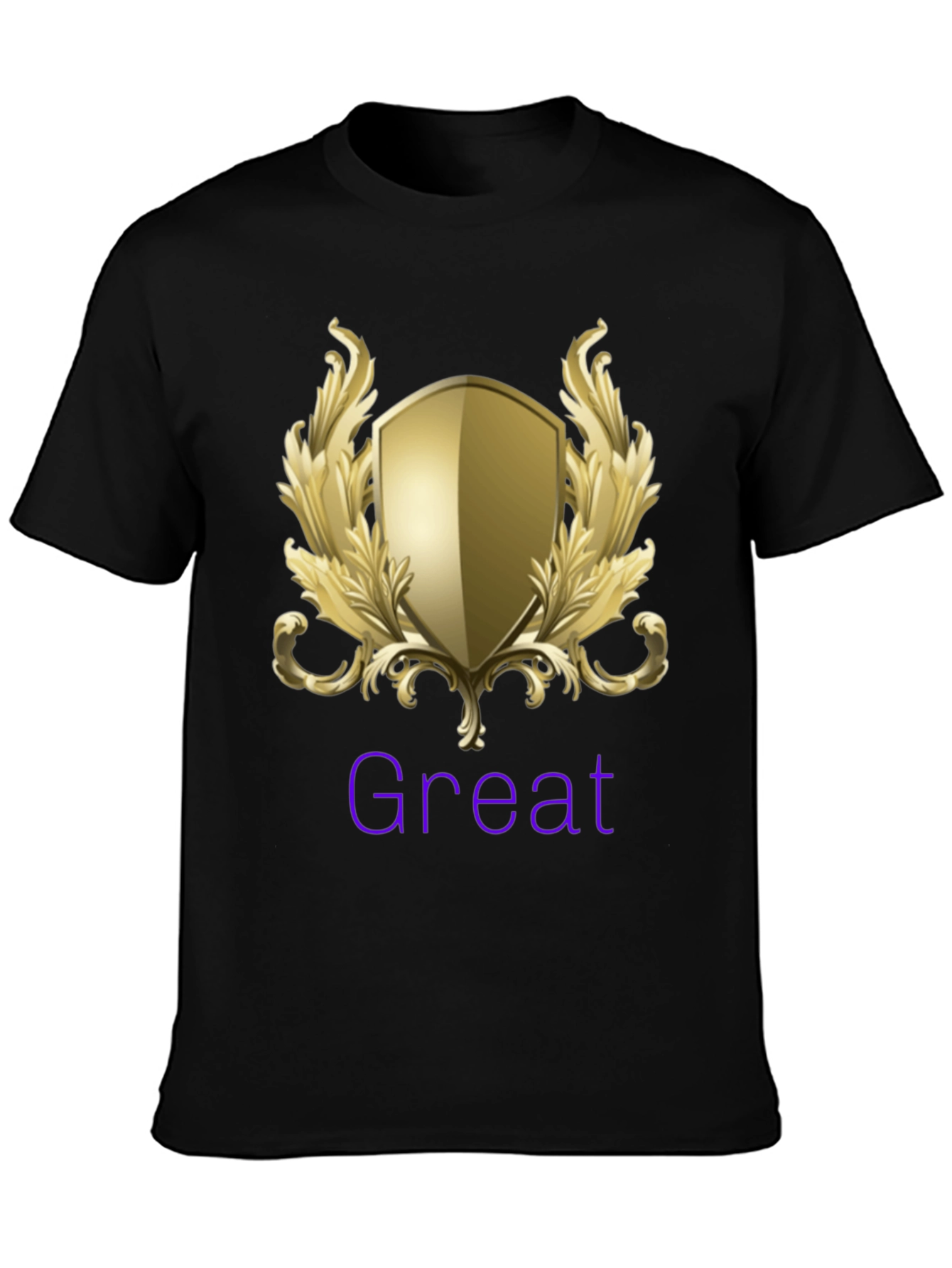 Black Great Shield Graphic T-Shirt - Premium Black Tee view 3