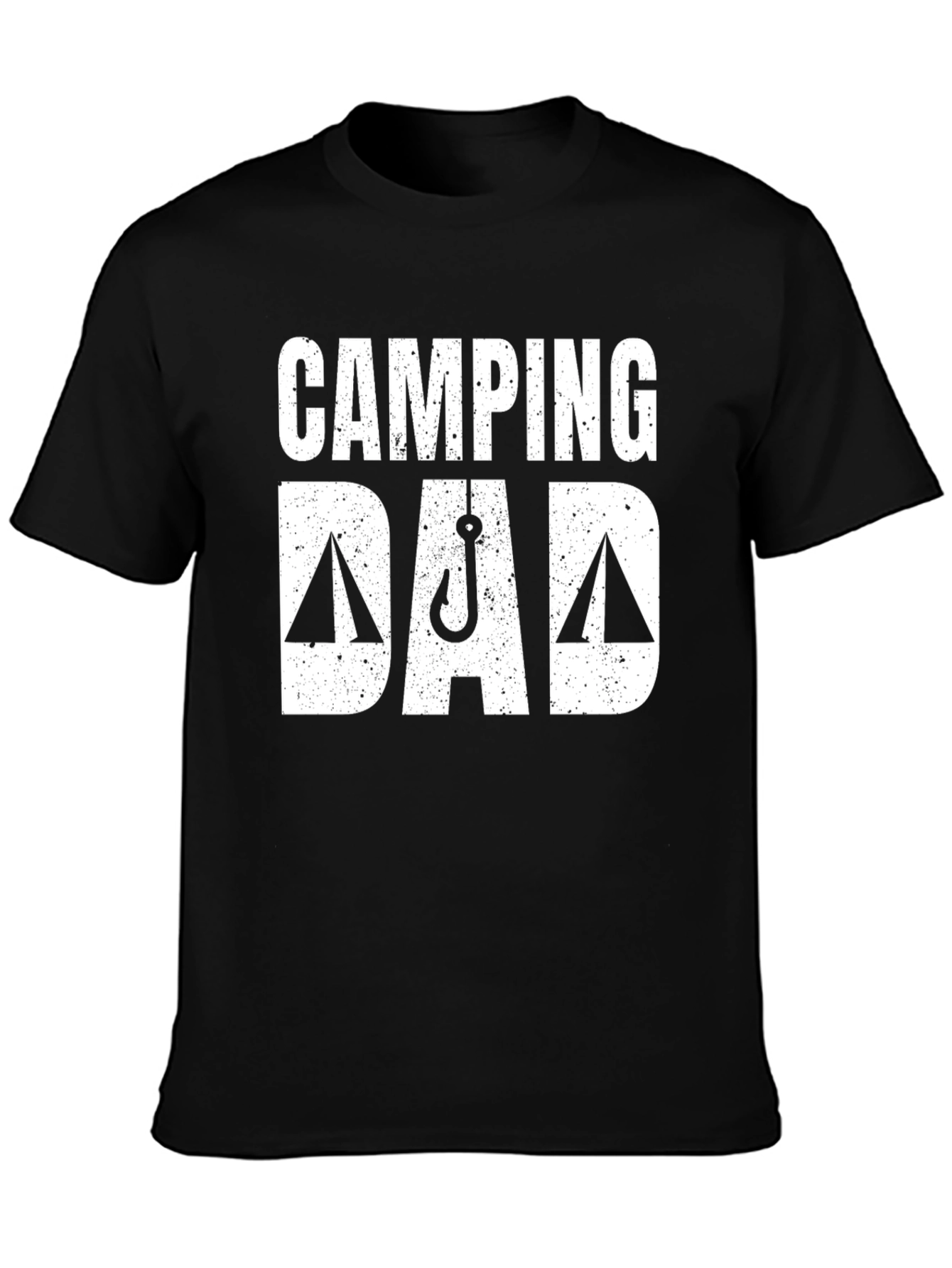 Black Camping Dad T-Shirt | Fishing Hook Tee view 3