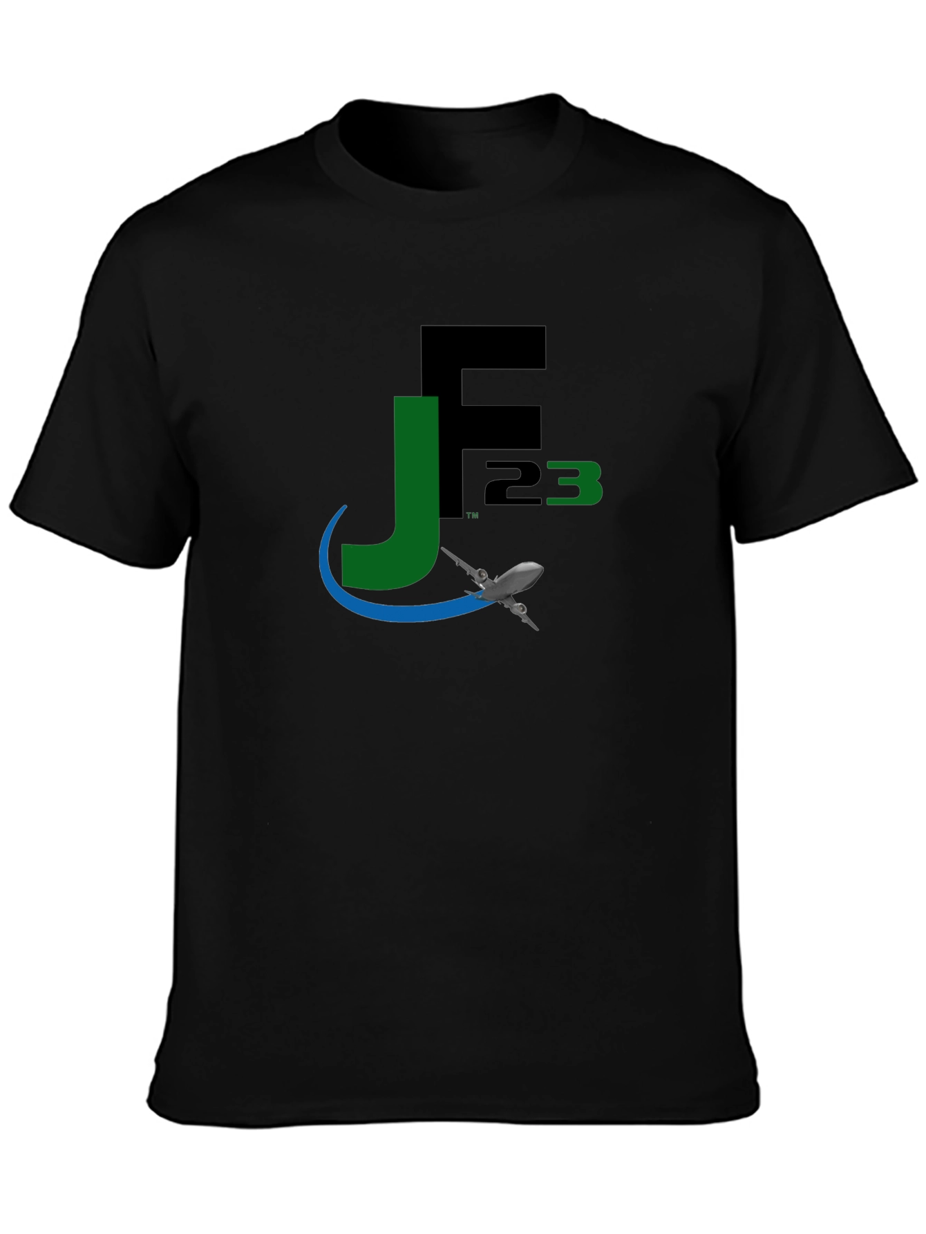 Black JF23 Jetsetter Black T-Shirt | Modern Aviation Apparel view 3