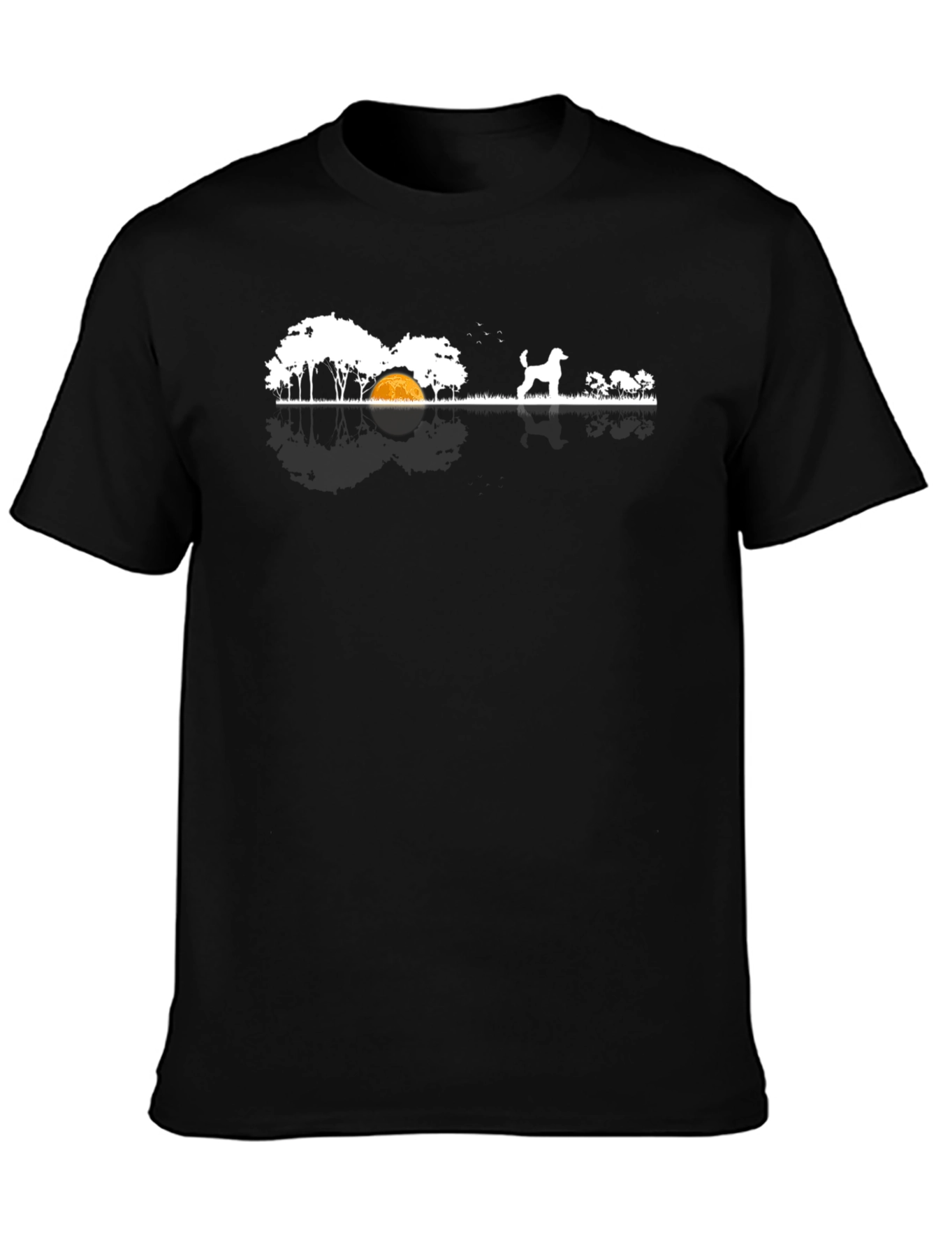 Black Dog Camping Scene T-Shirt - Black view 3