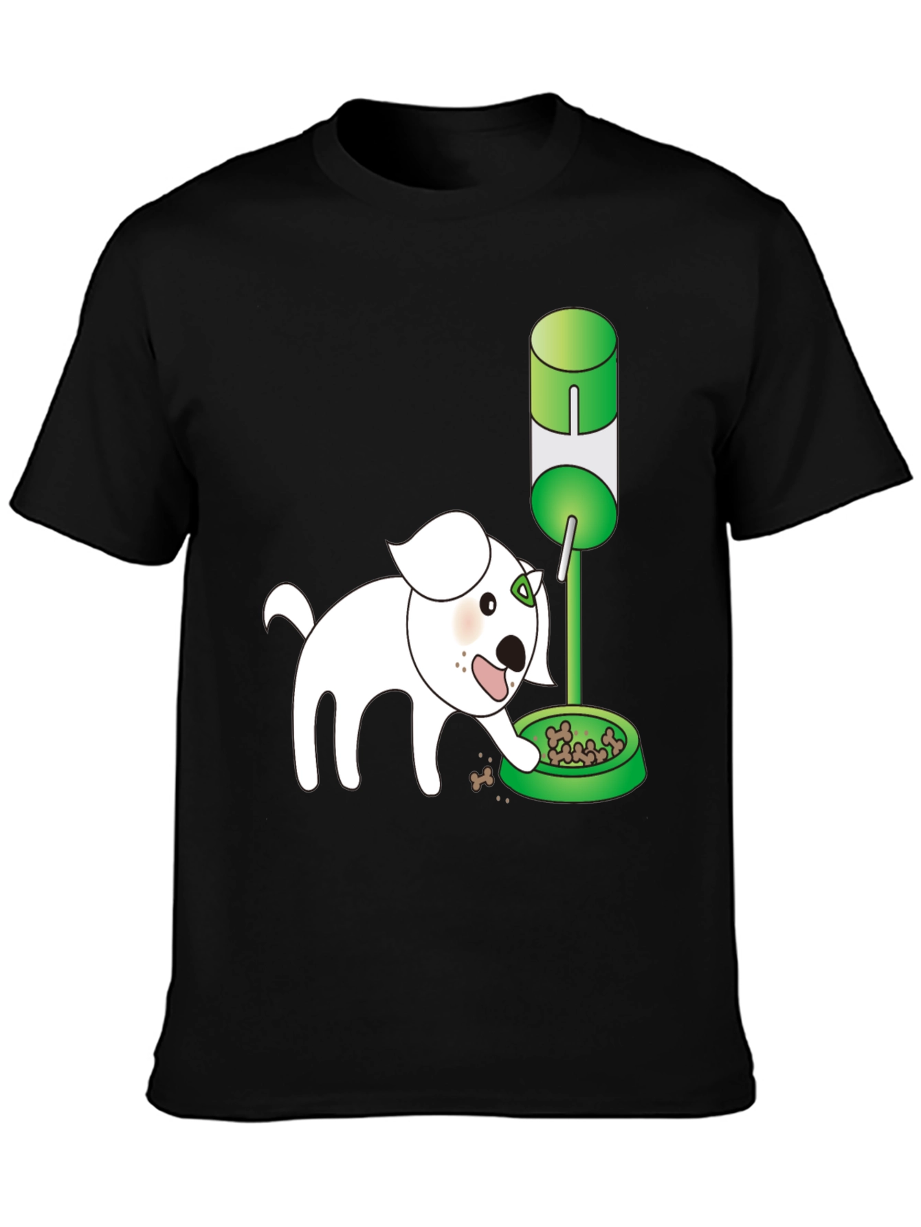 Black Dog Cartoon Graphic T-Shirt view 3