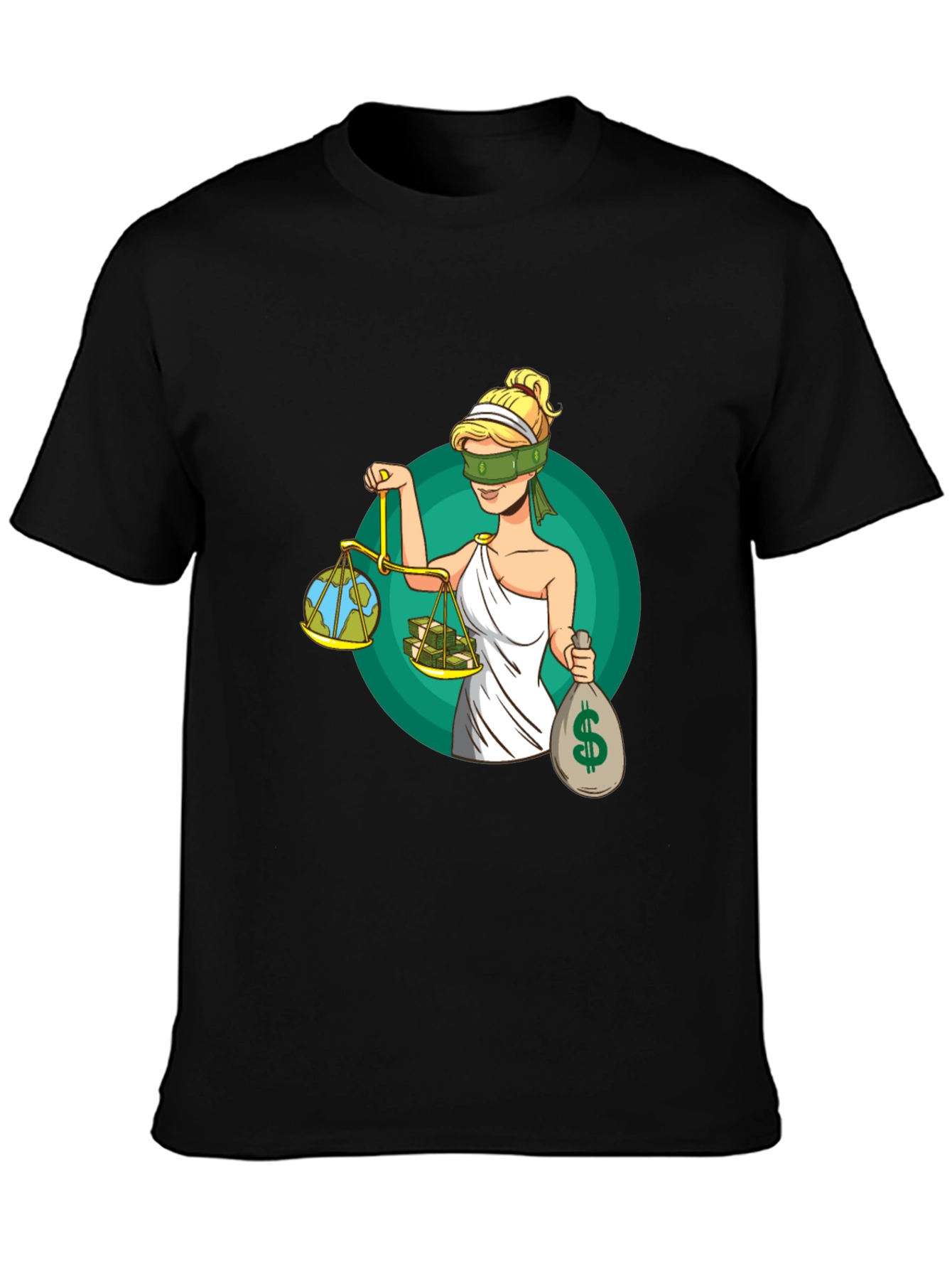 Black Justice T-Shirt - Balance of Earth and Money view 3