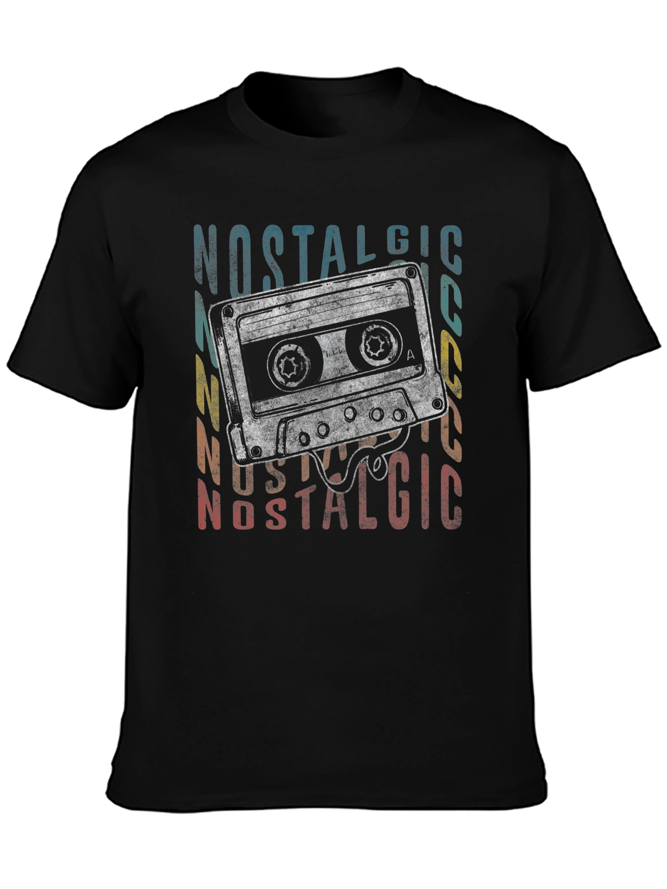 Black Vintage Cassette Tape Nostalgic T-Shirt view 3