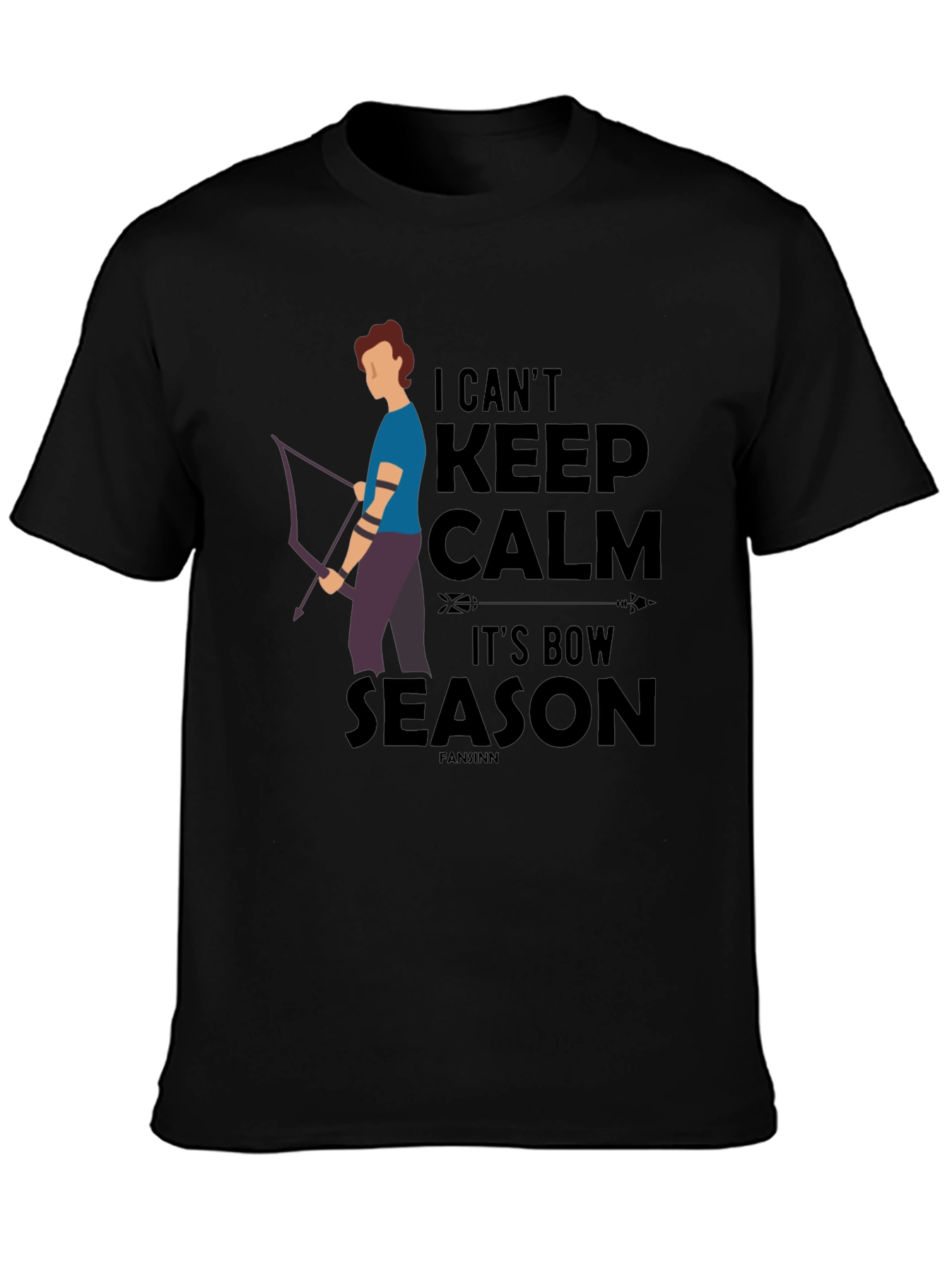 Black I Can't Keep Calm It's Bow Season T-Shirt view 3