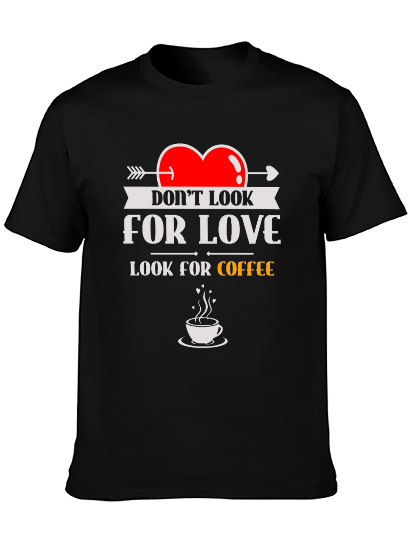 Black Look for Coffee T-Shirt - Funny Novelty Tee view 3