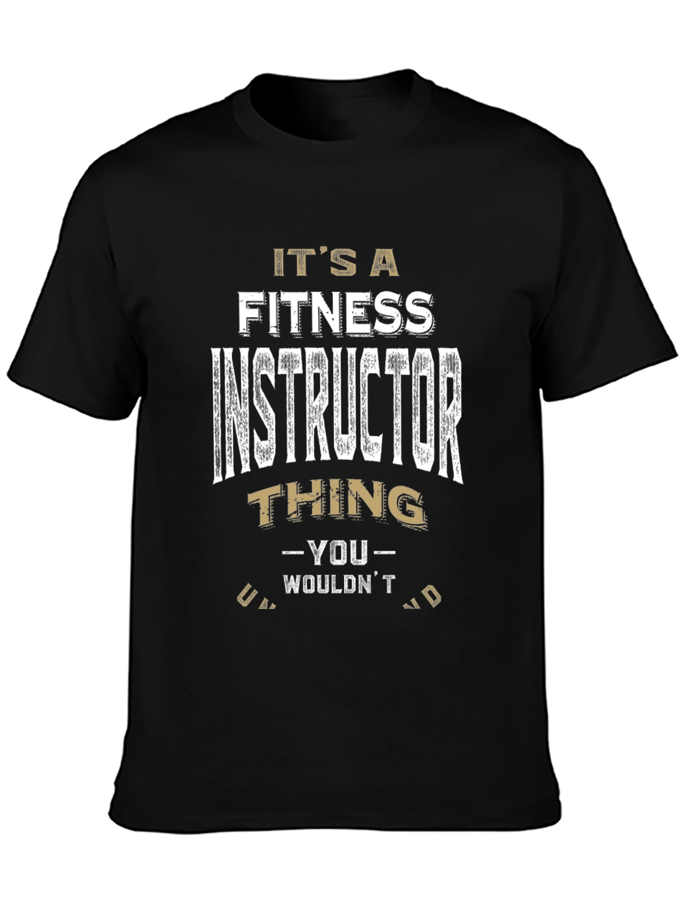 Black Fitness Instructor Thing T-Shirt view 3