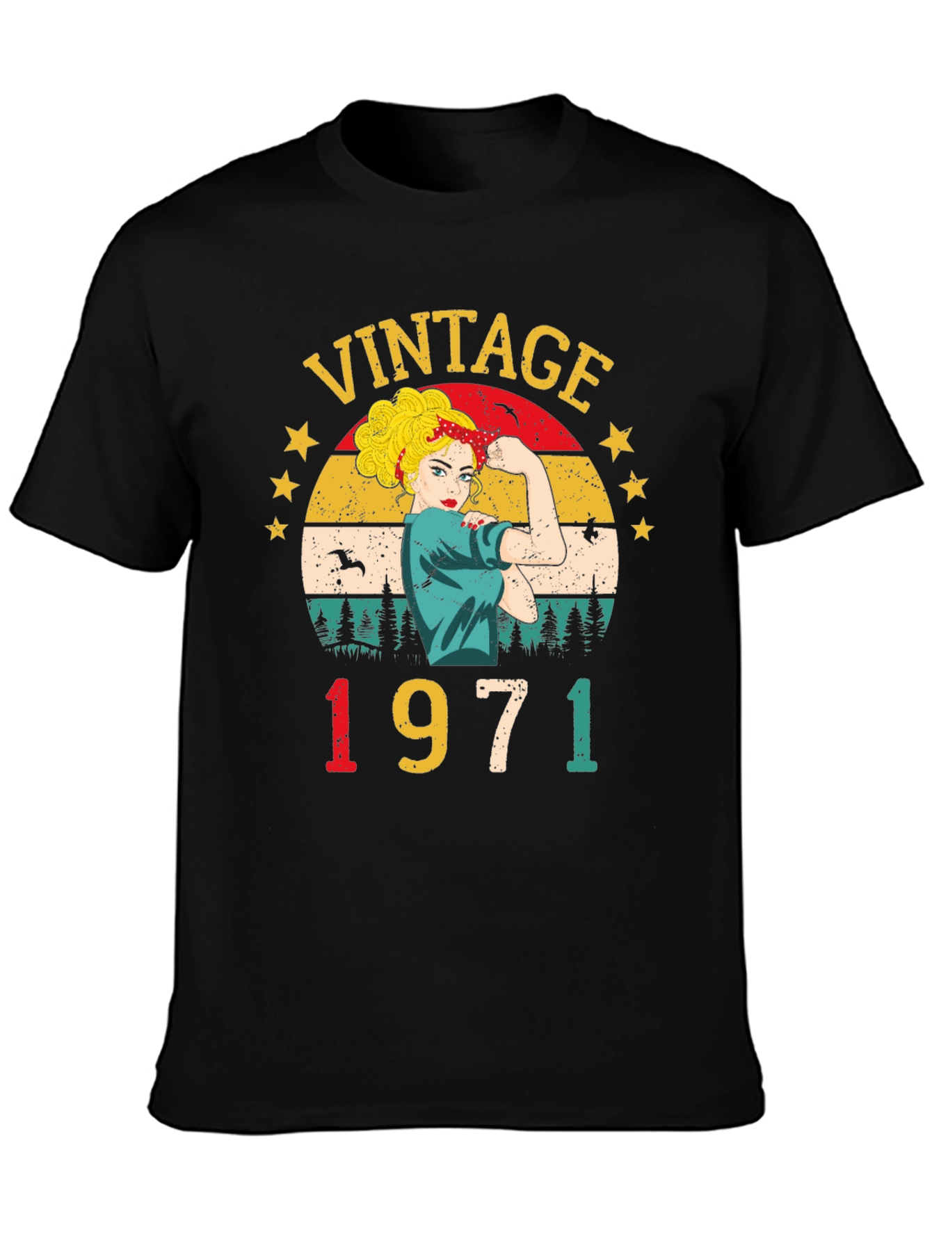 Black Vintage 1971 Rosie the Riveter Graphic T-Shirt view 3