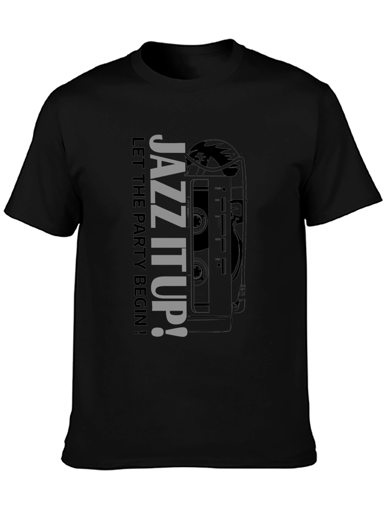 Black Jazz It Up! Graphic Print Crew Neck T-Shirt view 3