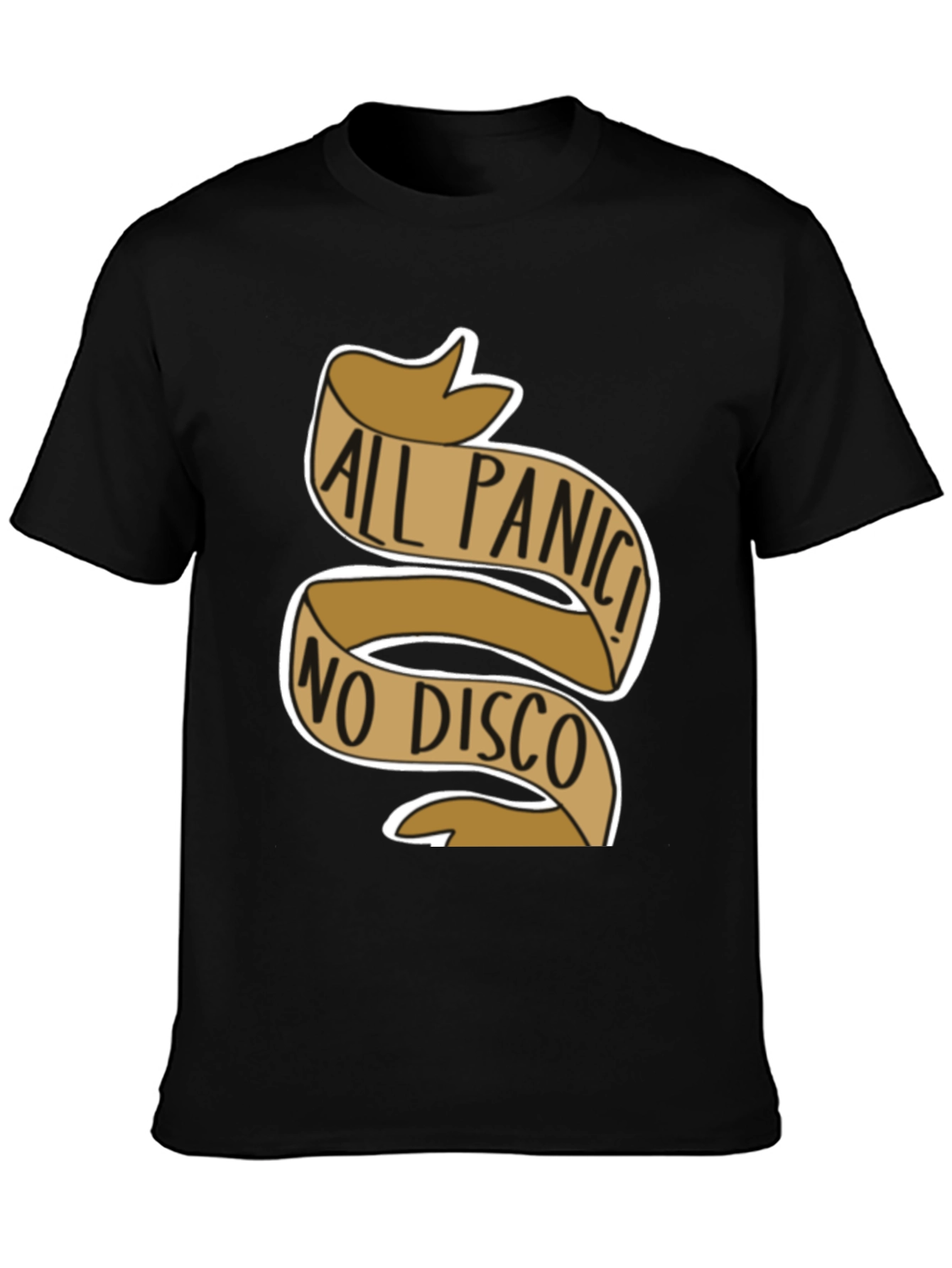 Black All Panic No Disco Graphic T-Shirt view 3