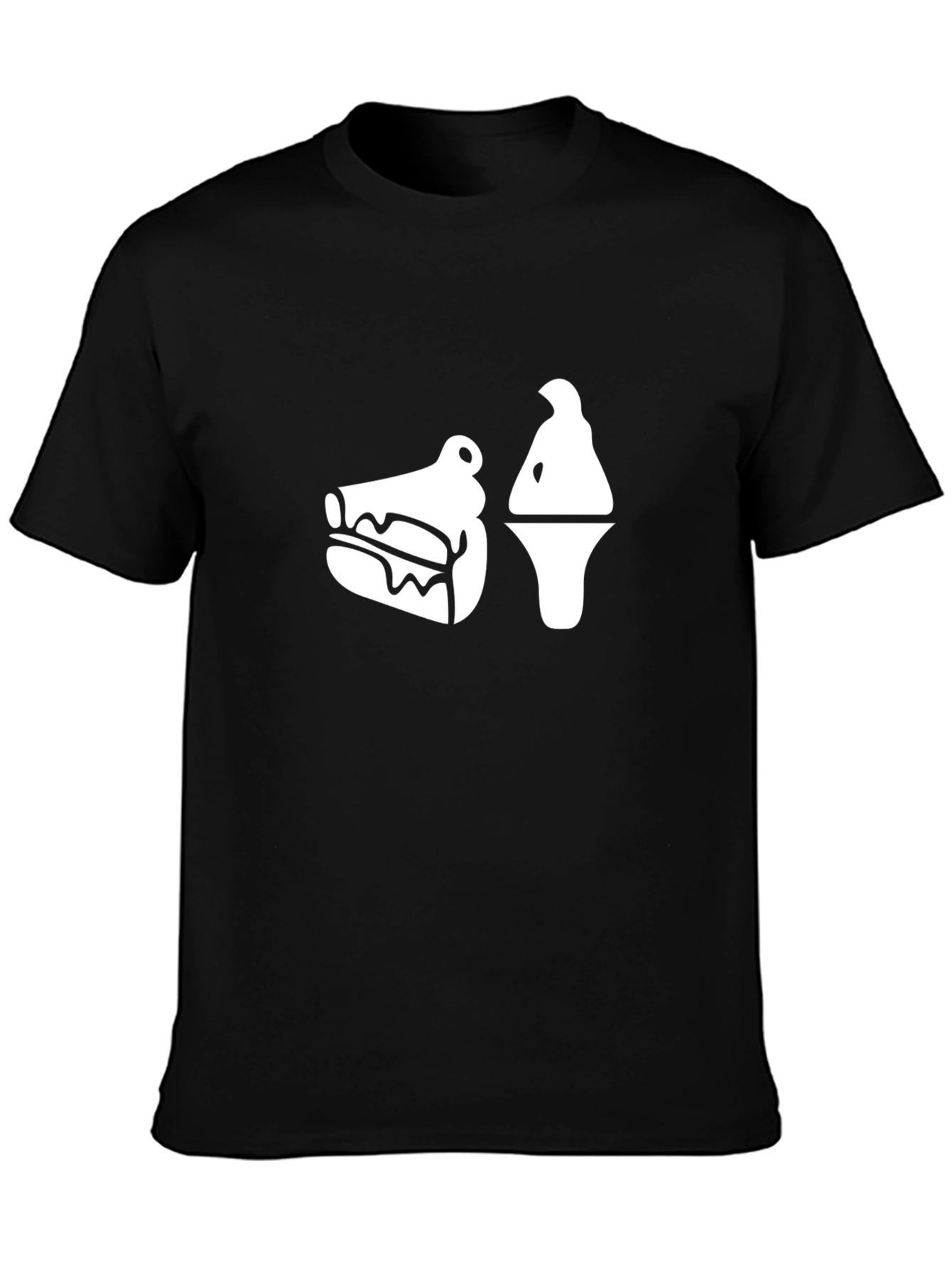 Black Foodie Black T-Shirt: Alligator & Ice Cream view 3