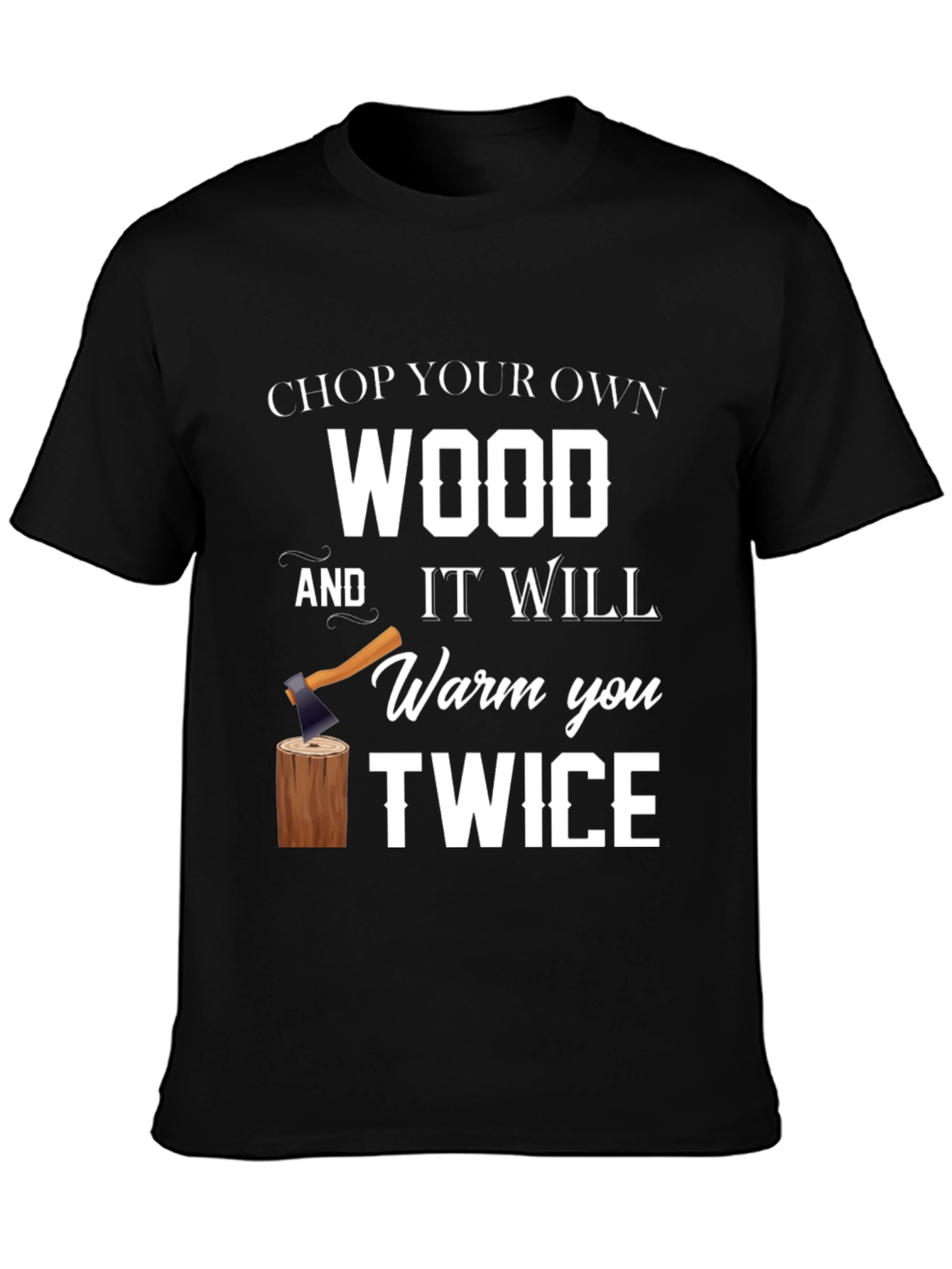 Black Chop Your Own Wood Graphic Tee view 3