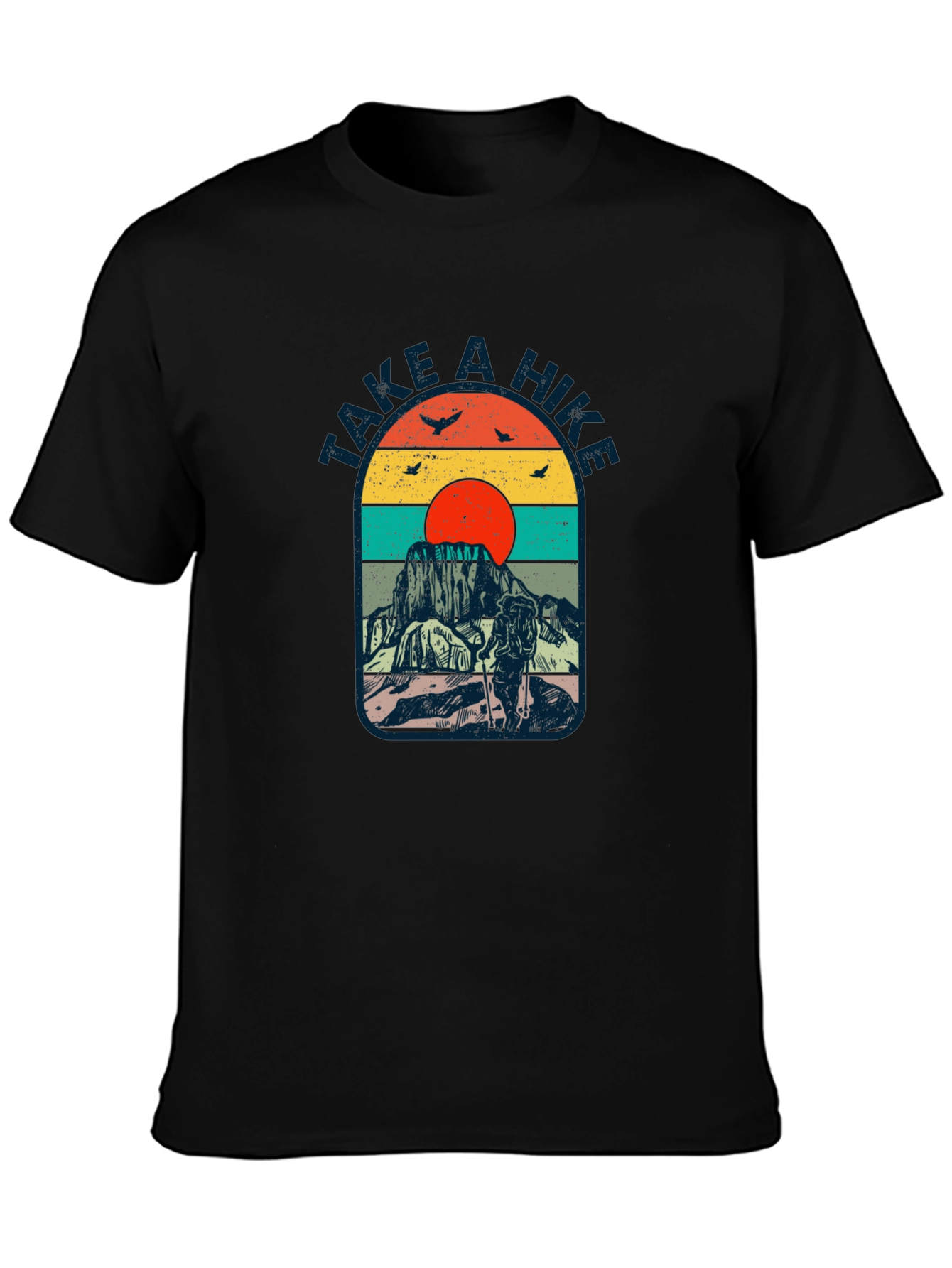 Black Retro "Take a Hike" Graphic T-Shirt view 3